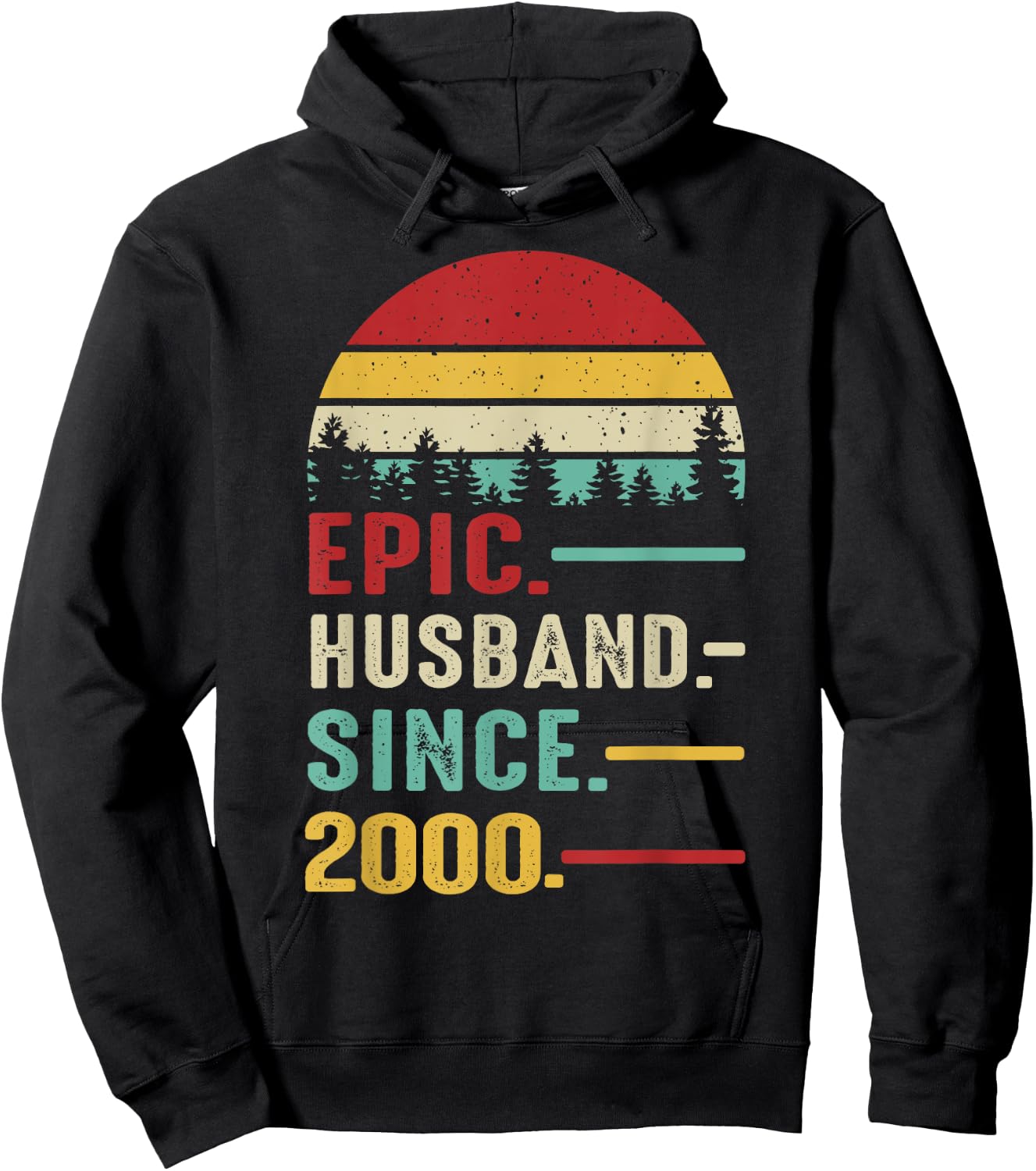 25th Wedding Anniversary Epic Husband Since 2000 Hoodie - Hoodie | Black