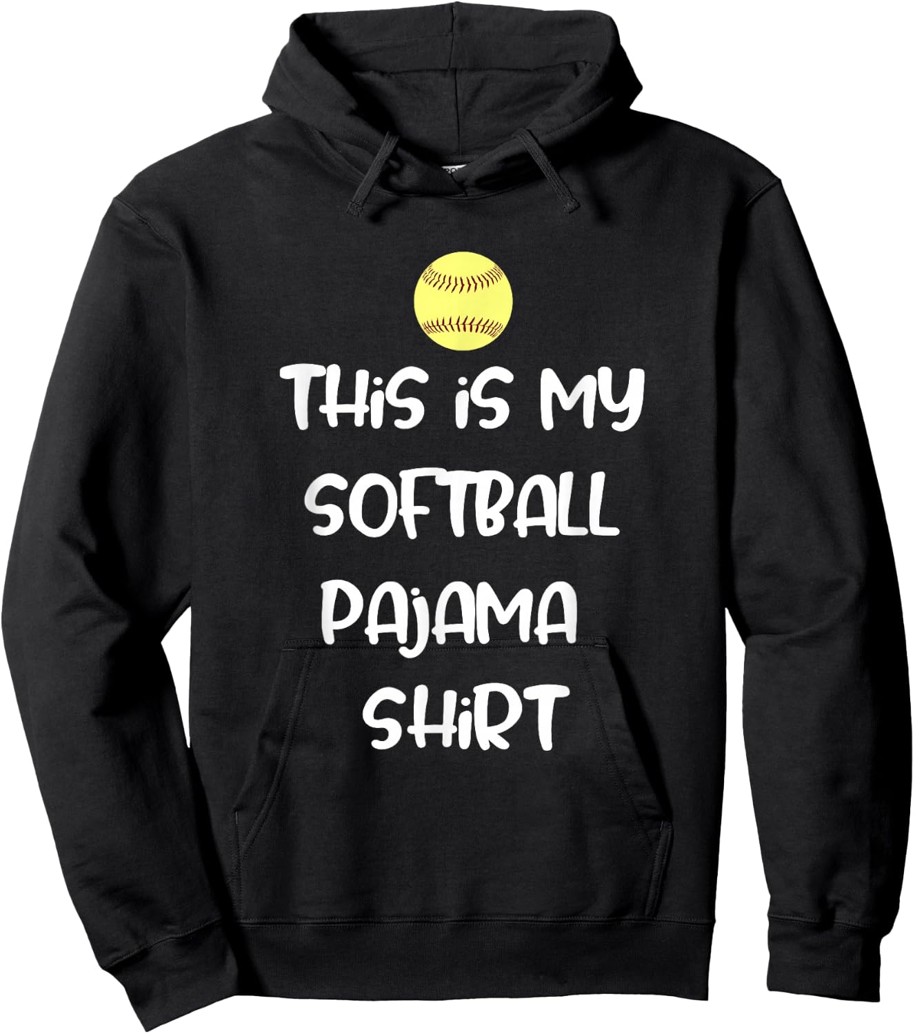 This is My Softball Pajama Shirt for Players Teen Girl Hoodie - Hoodie | Black
