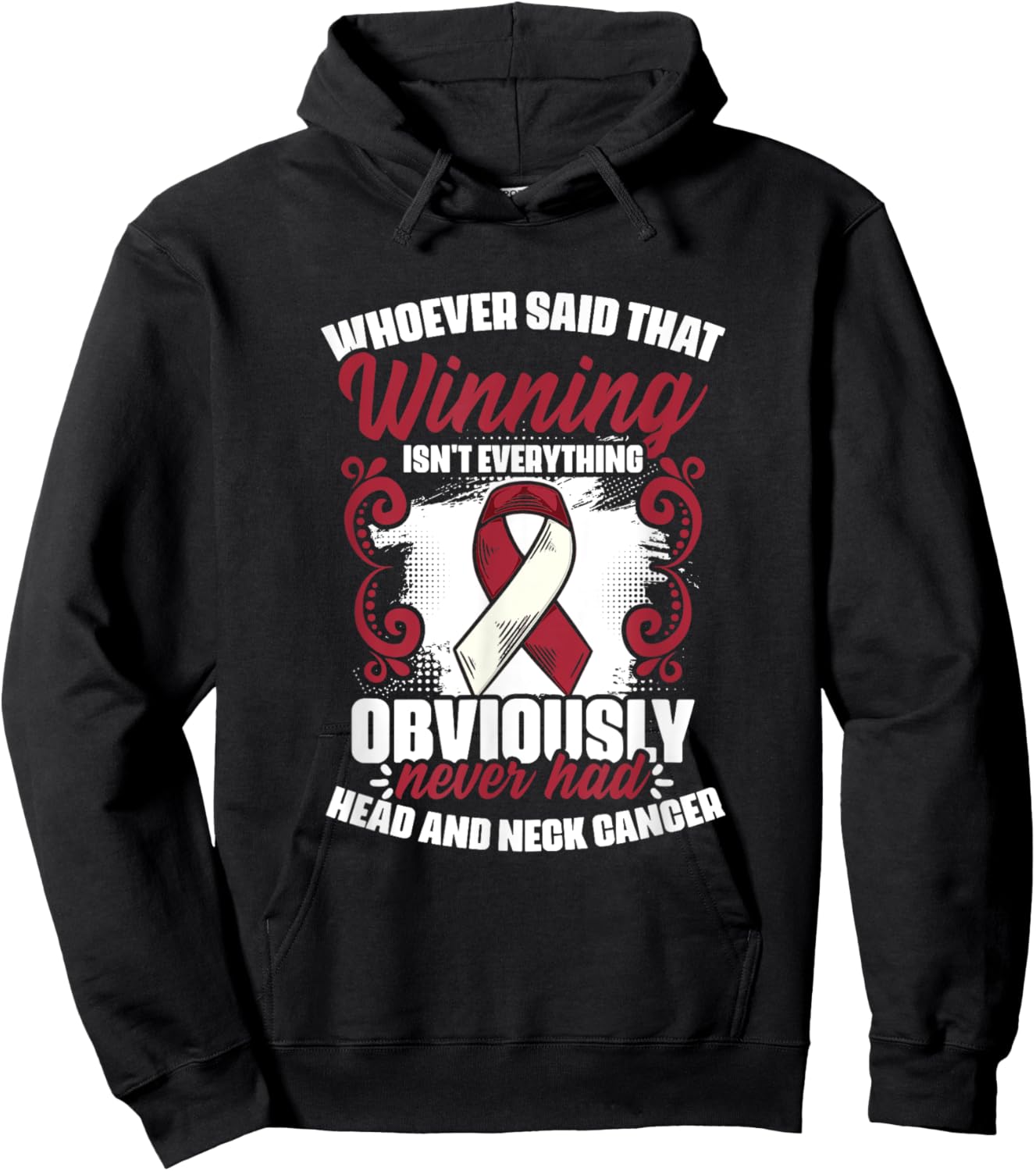 Oral Throat Cancer Warrior Head And Neck Cancer Awareness Hoodie - Hoodie | Black