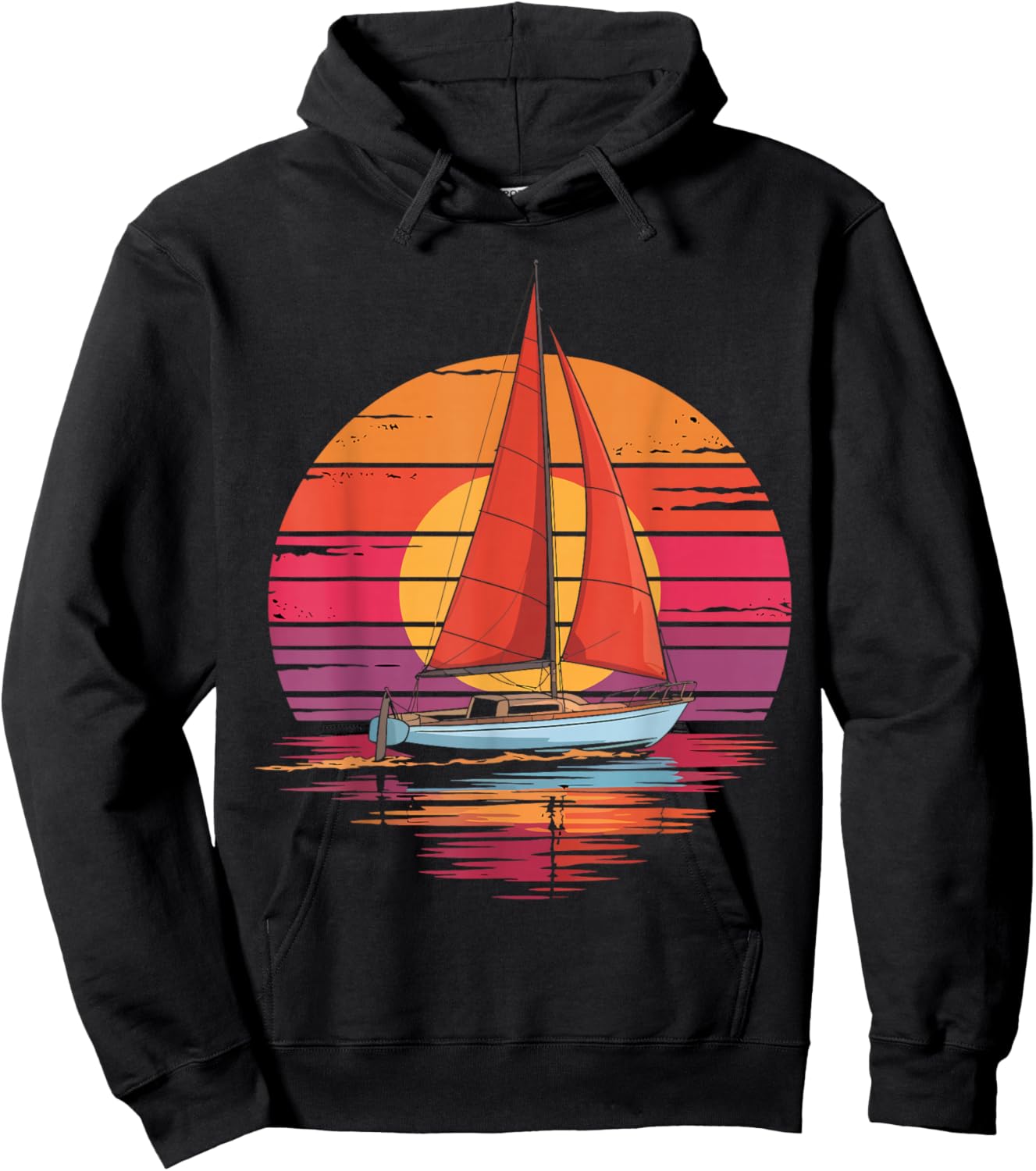 Retro Sailboat Ocean Sailing Lover Nautical Gifts Men Women Hoodie - Hoodie | Black