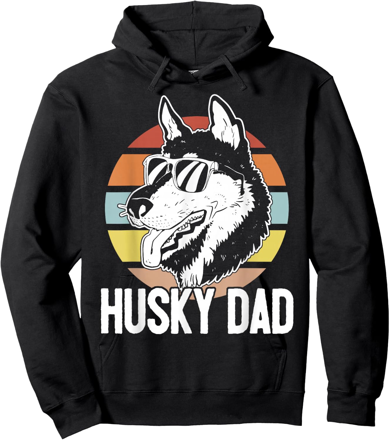 Husky Dad Huskies Sled Dog Team Husky Hoodie - Hoodie | Black