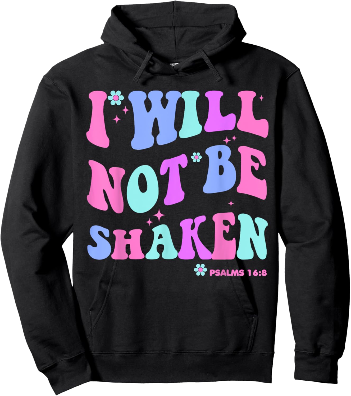 I Will Not Be Shaken Christian-Shirt Jesus Cute Girl Toddler Hoodie - Hoodie | Black