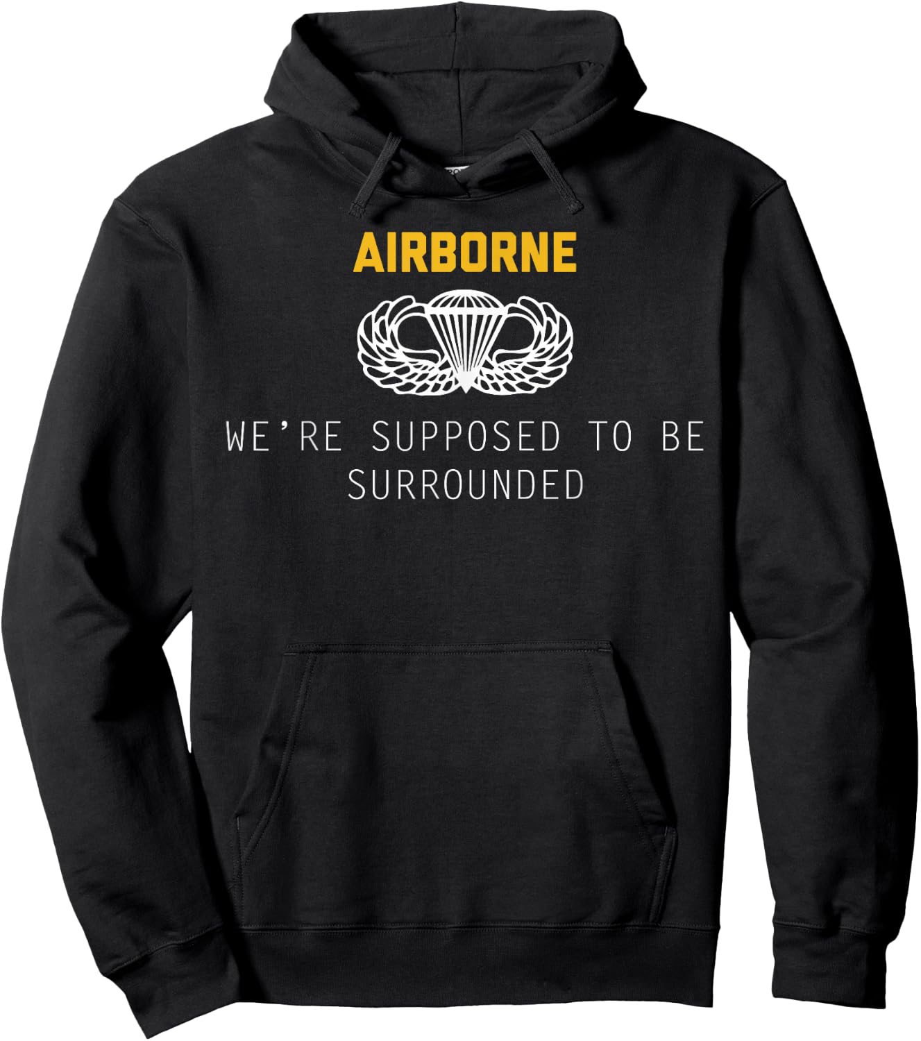 US Army Airborne Paratrooper | Vintage Veteran Soldier Quote Hoodie - Hoodie | Black