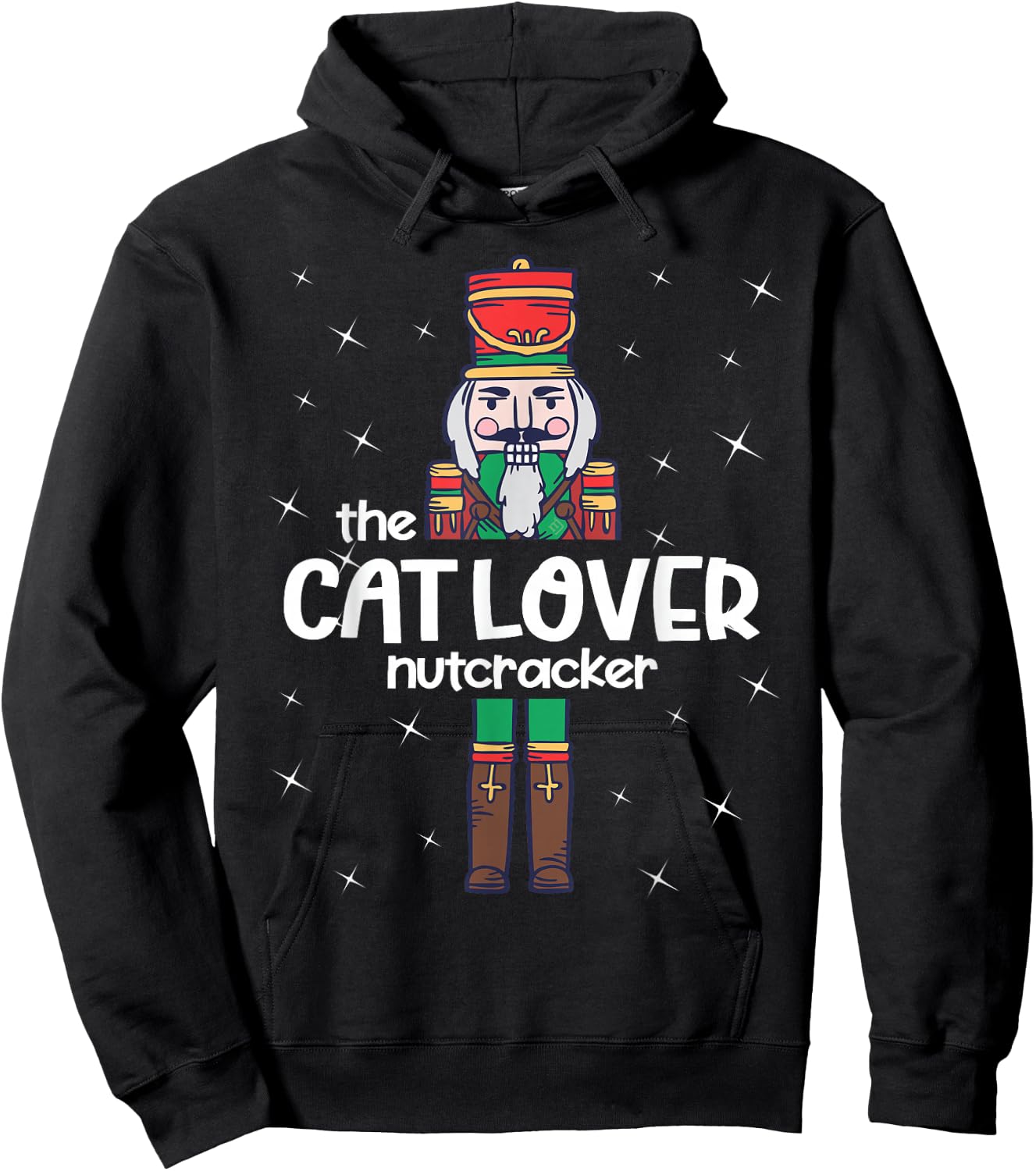 Cat Lover Nutcracker Family Matching Funny Pajama Women Kids Hoodie - Hoodie | Black