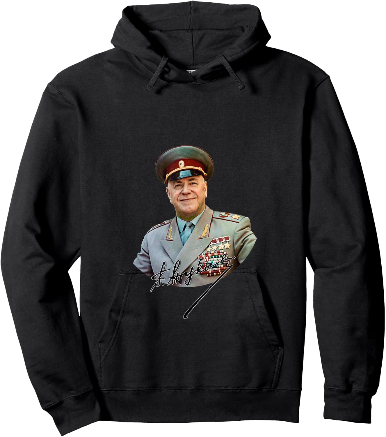 Marshal Georgy Zhukov With Signature Hoodie - Hoodie | Black