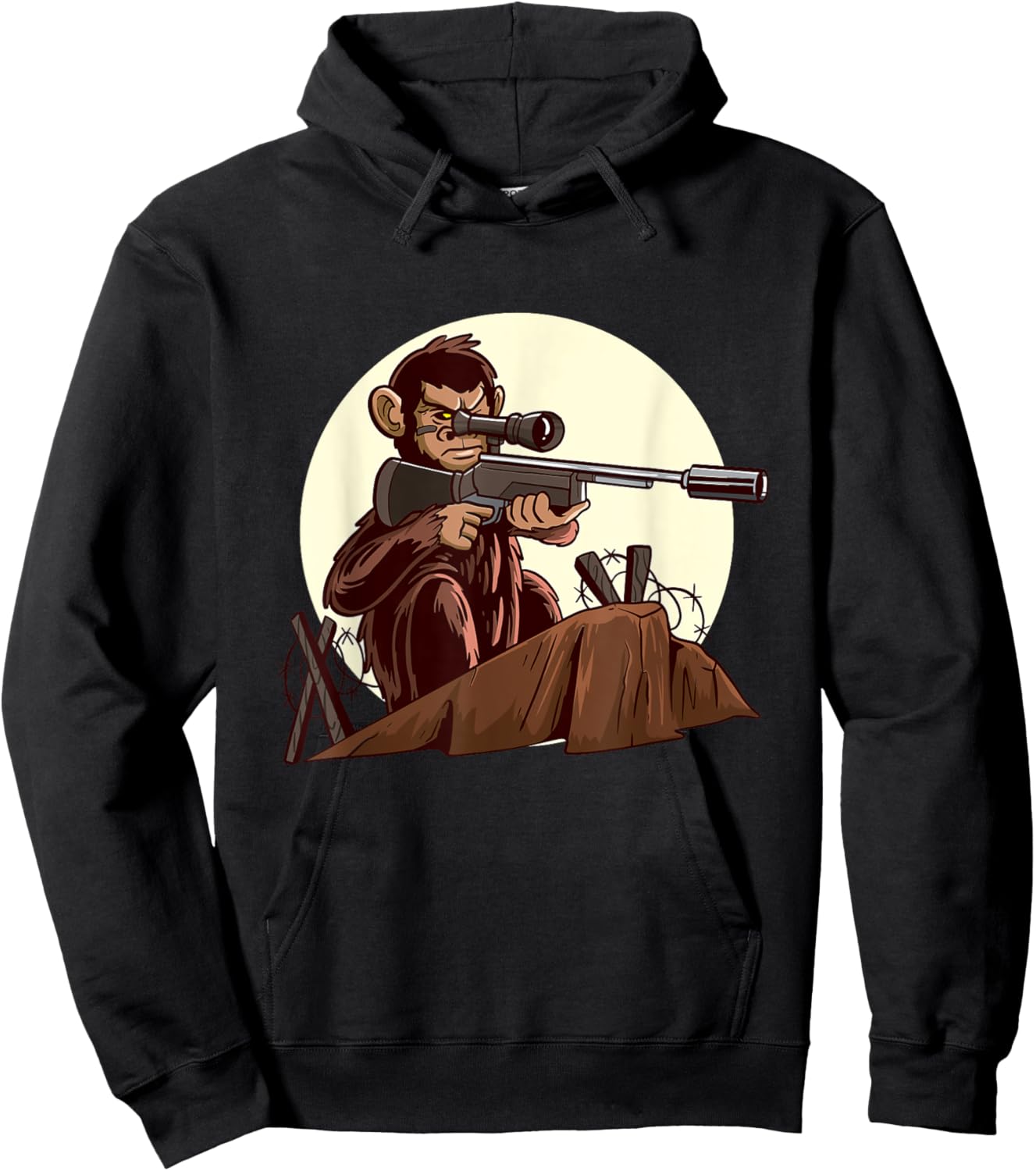 Ape Monkey Gorilla Rifle Shooting Pro Gun Hoodie - Hoodie | Black