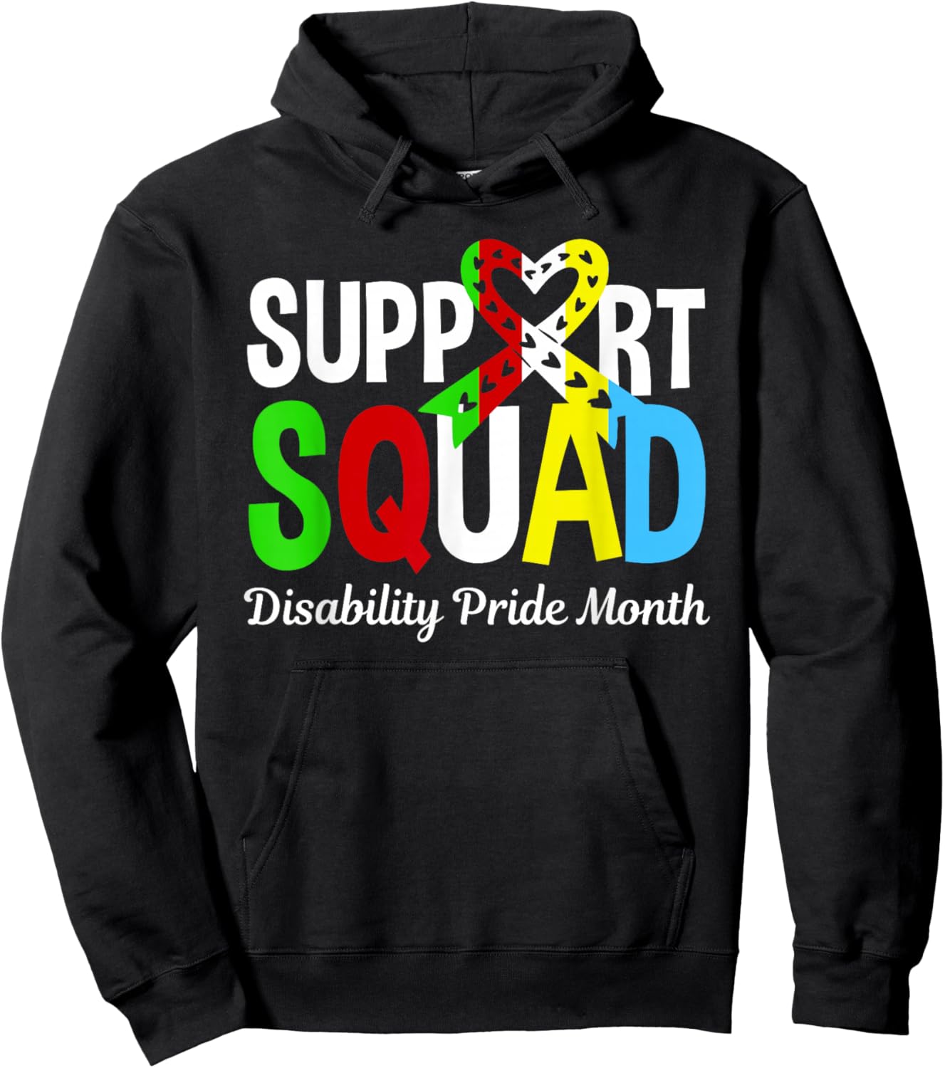 Support Squad Disability Pride Month - Disabled Community Hoodie - Hoodie | Black