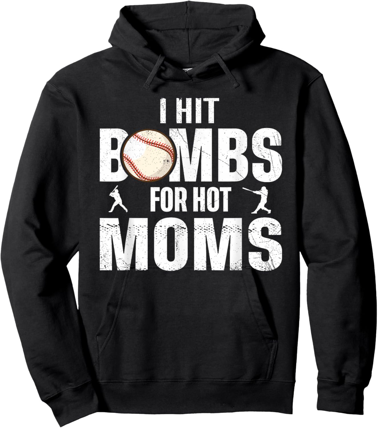 I Hit Bombs For Hot Moms, Funny Retro Baseball Hoodie - Hoodie | Black