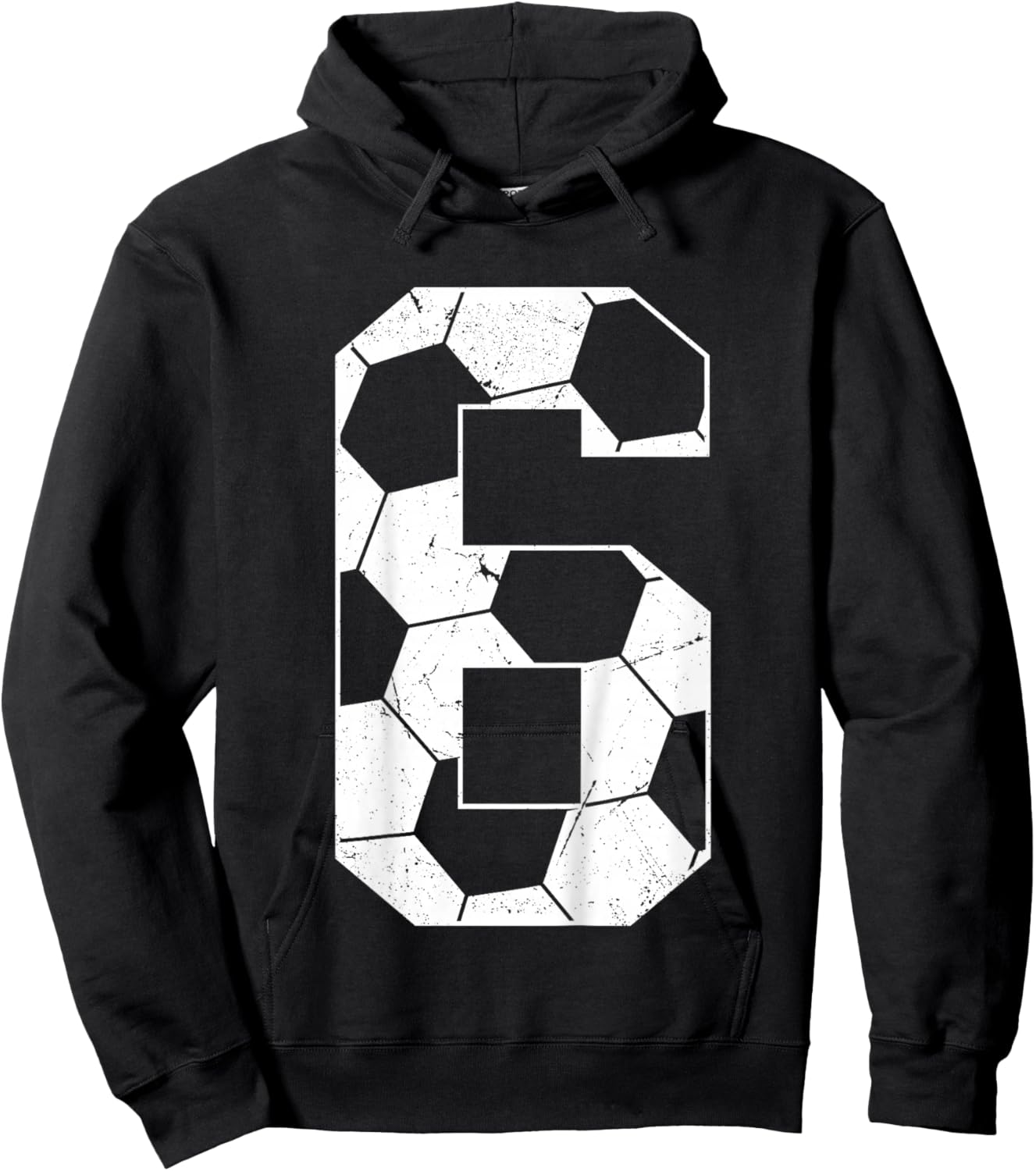 Kids 6th Birthday Boy Soccer Player Football 6 Years Old Hoodie - Hoodie | Black