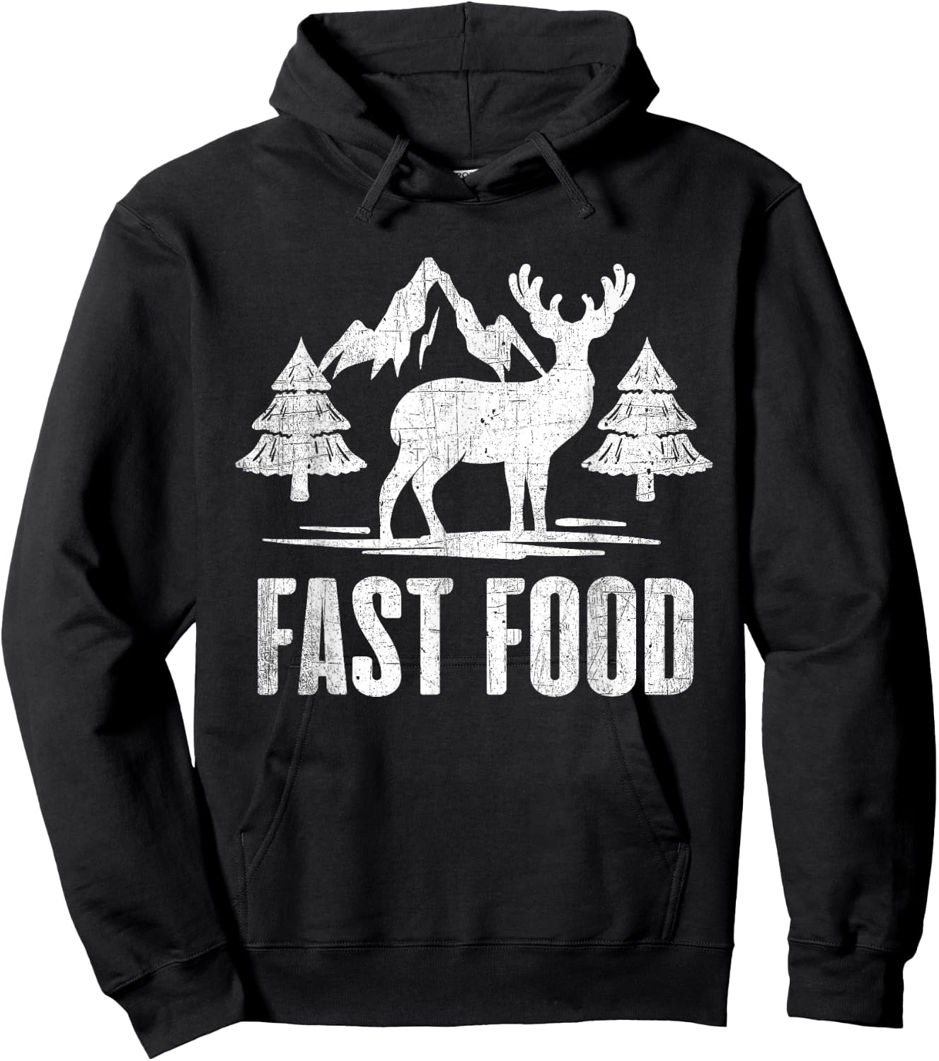 Fast Food Deer - Fast Food Shirt Funny - Hunting Hoodie - Hoodie | Black