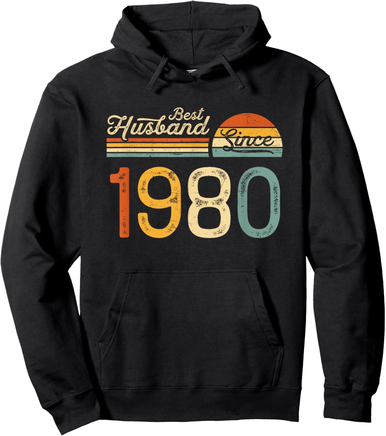45th wedding anniversary 45 years - Best Husband Since 1980 Hoodie - Hoodie | Black