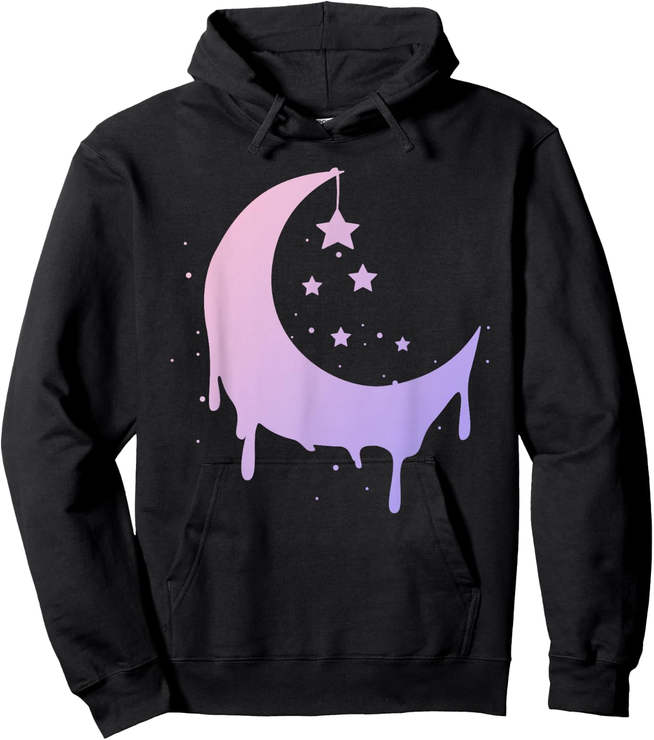 Pastel Moon Goth Vaporwave Hoodie - Hoodie | Black
