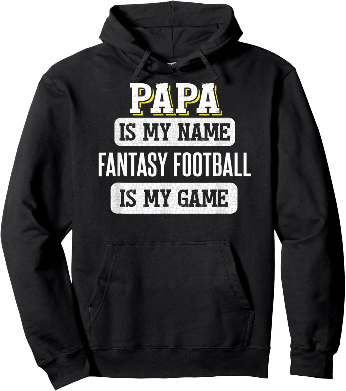 Funny Fantasy Football Gift Papa Fathers Day Design Hoodie - Hoodie | Black