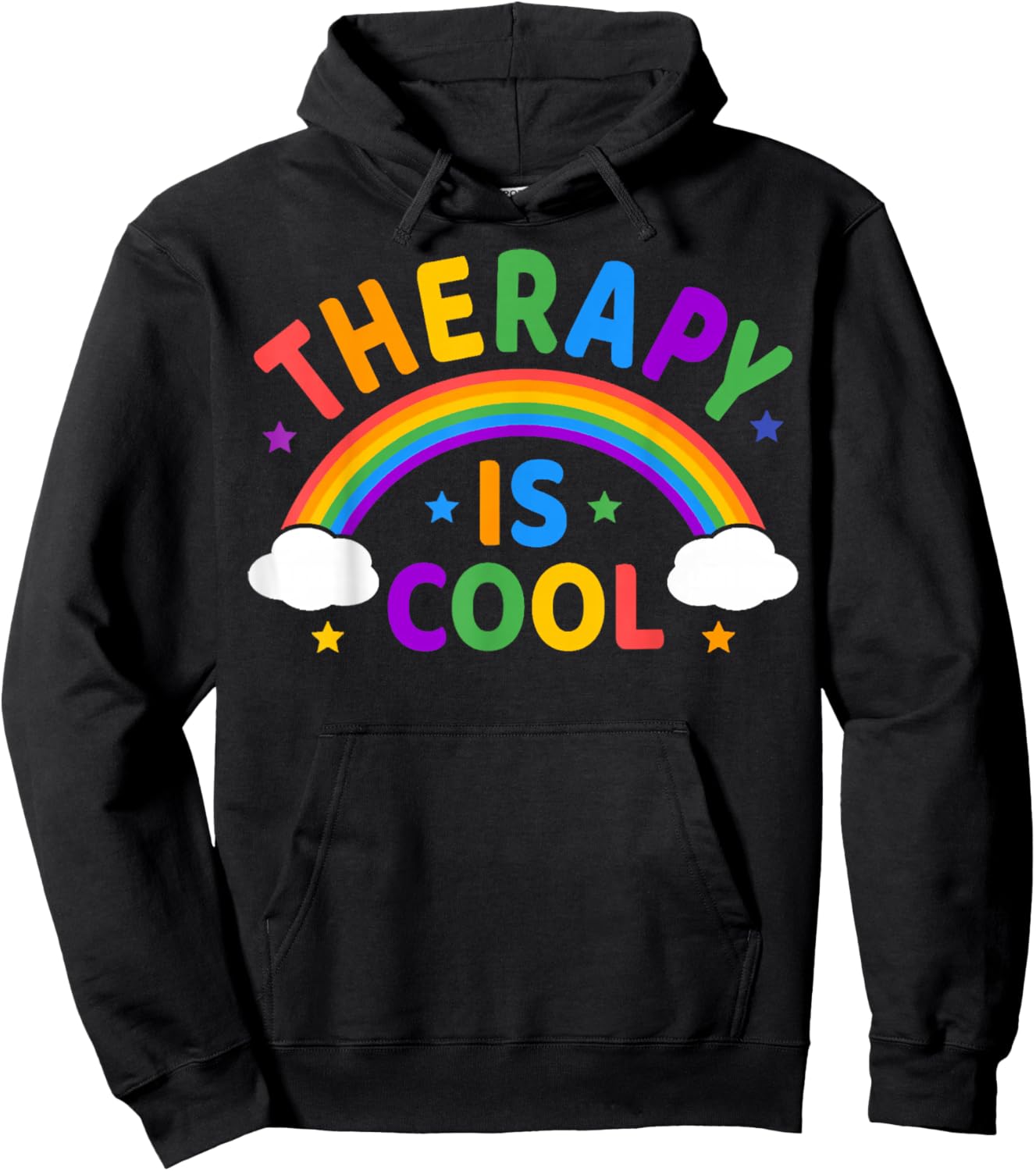 Rainbow Therapy Is Cool, Mental Health Matter Awareness Hoodie - Hoodie | Black