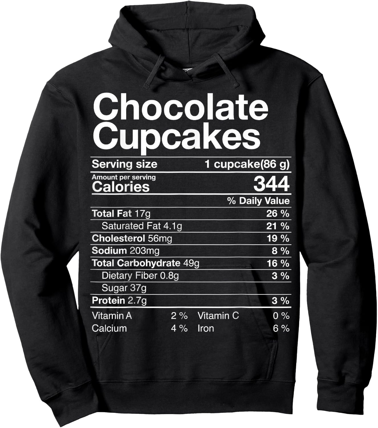 Chocolate Cupcakes Nutrition Fact Thanksgiving Dinner Gift Hoodie - Hoodie | Black