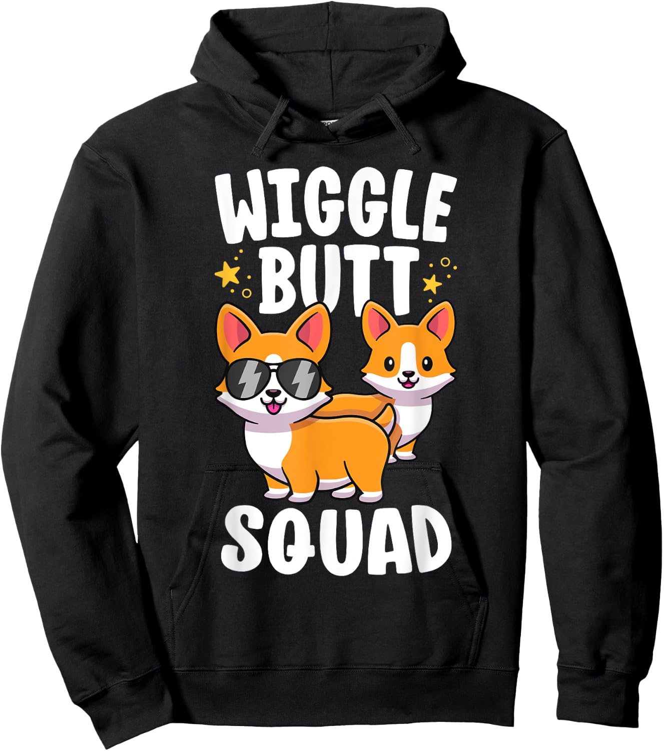 Funny Corgi Shirt For Kids Women Wiggle Butt Squad Crew Hoodie - Hoodie | Black