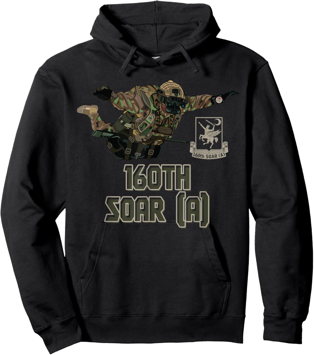 160th SOAR Special Force Airborne US Night Stalkers Army Hoodie - Hoodie | Black