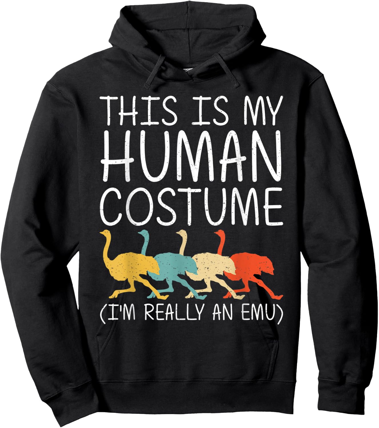Emu Halloween Human Costume Ostrich Bird Rhea Easy DIY Gift Hoodie - Hoodie | Black