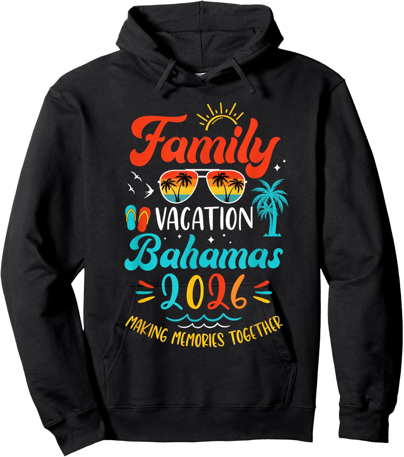 Family Vacation 2026 Bahamas Matching Summer Vacation Hoodie - Hoodie | Black