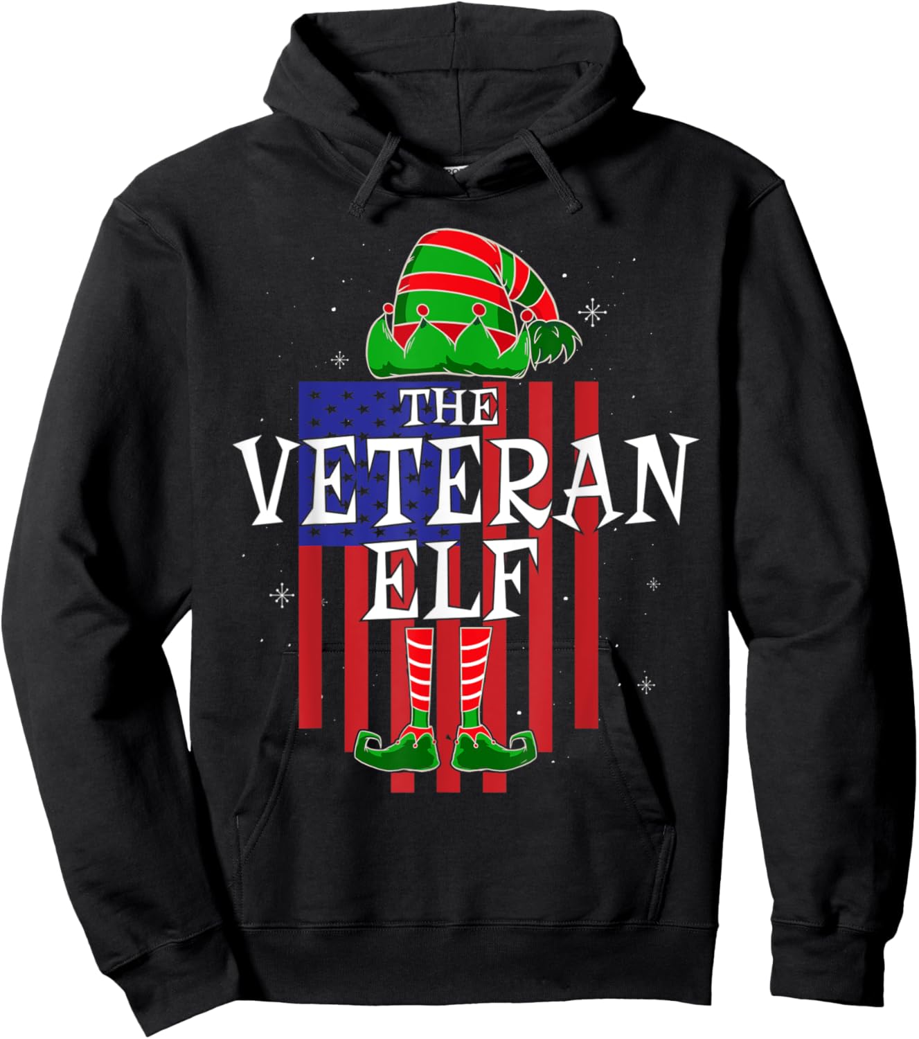The Veteran Elf Group Matching Family Christmas Funny Hoodie - Hoodie | Black