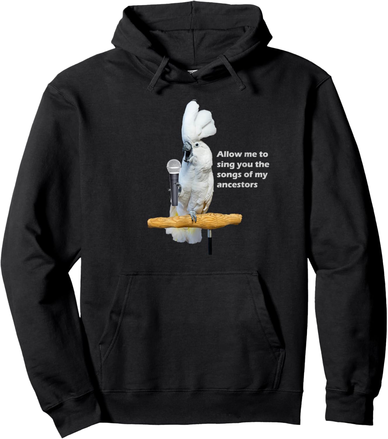 Singing Umbrella Cockatoo Hoodie - Hoodie | Black