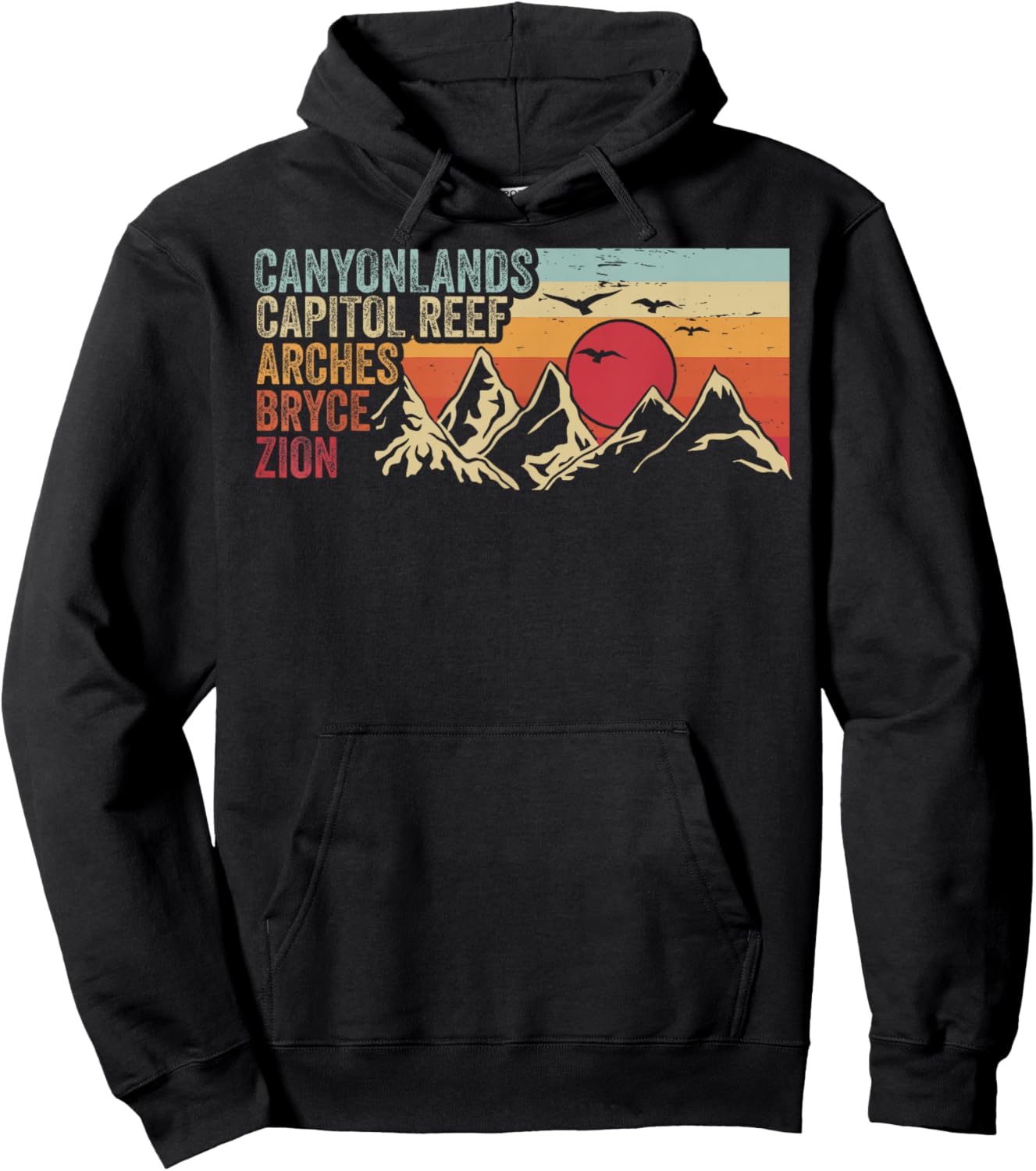 Vintage Utah Souvenir Big 5 Utah Mighty Five National Park Hoodie - Hoodie | Black
