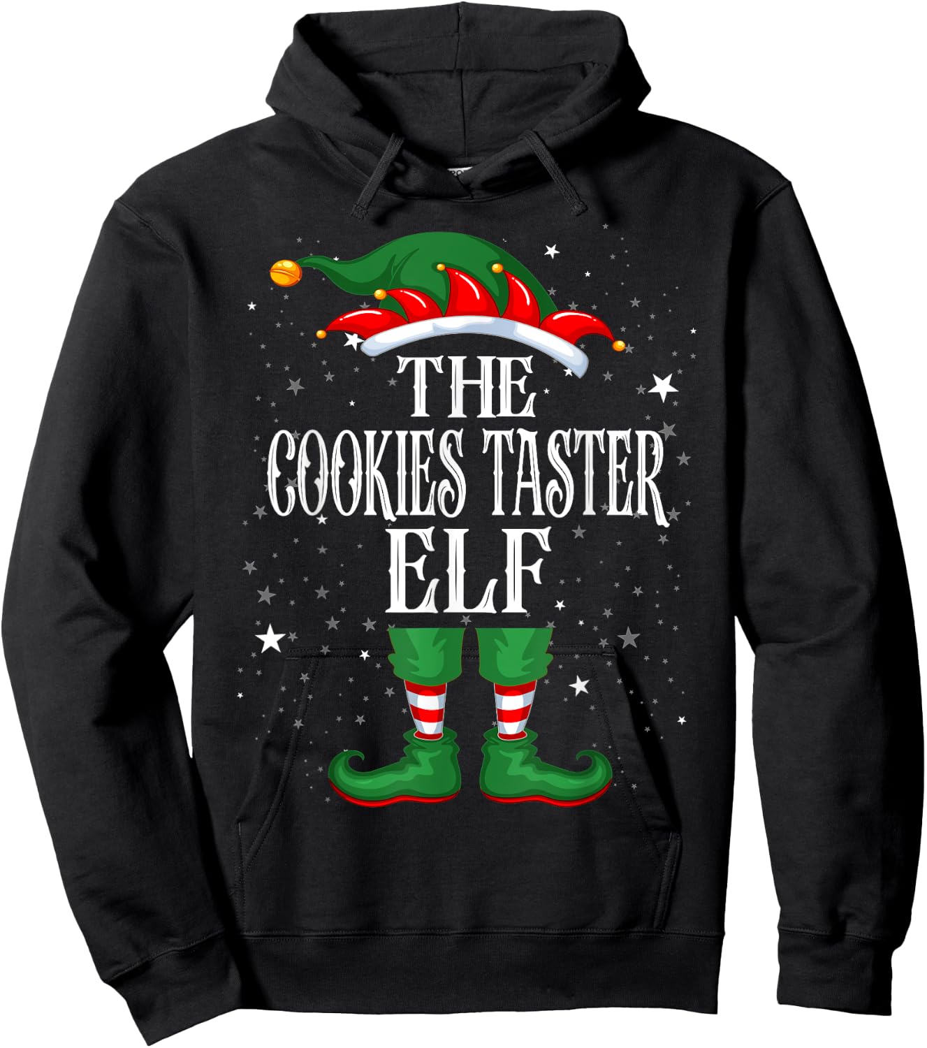 Christmas Elf Matching Family Group Funny Cookies Taster Elf Hoodie - Hoodie | Black