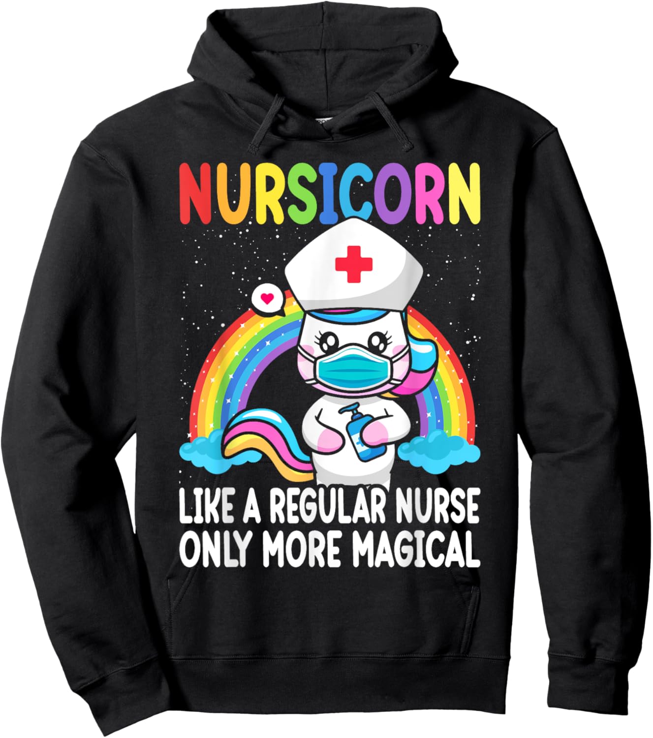Cool Nurse Women Unicorn Medical Nurses RN Nursing Hoodie - Hoodie | Black