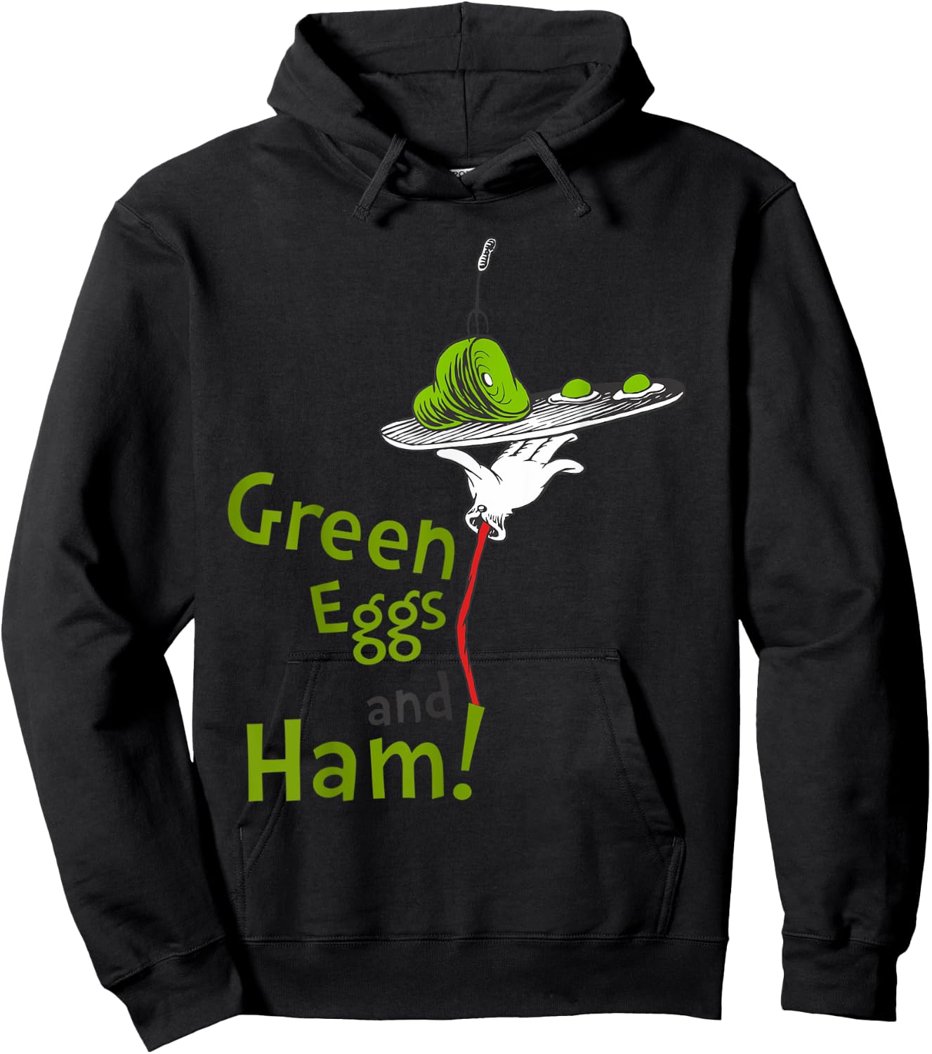 Dr. Seuss Green Eggs and Ham Title Hoodie - Hoodie | Black