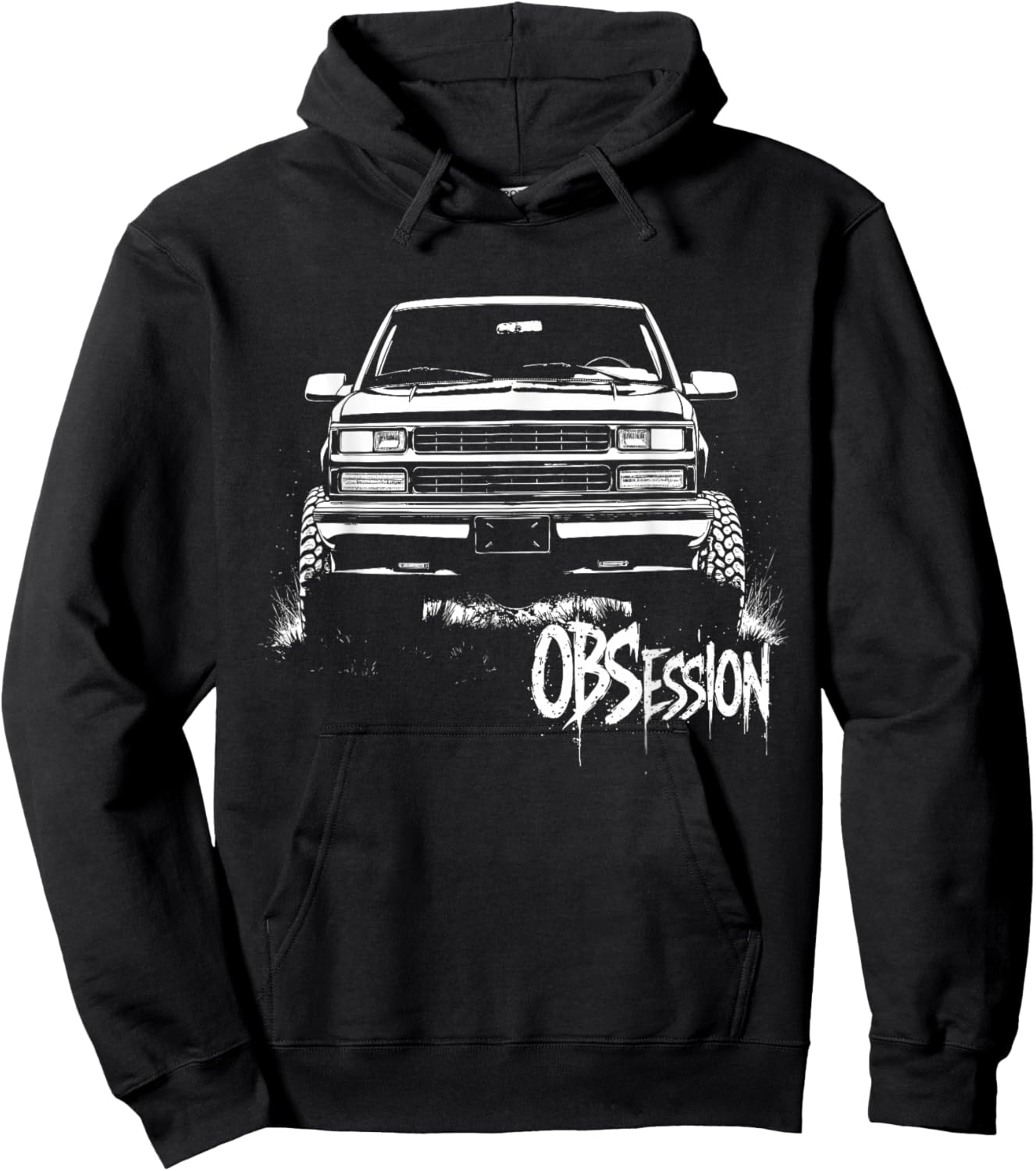 CK Truck Silhouette GMT400 OBS OBSession Old Body Style 4x4 Hoodie - Hoodie | Black