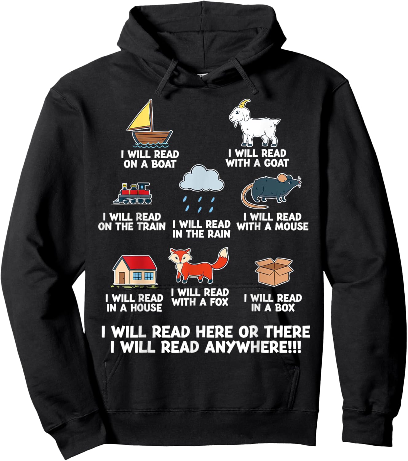 I Will Read Books On A Boat And Everywhere Reading Hoodie - Hoodie | Black