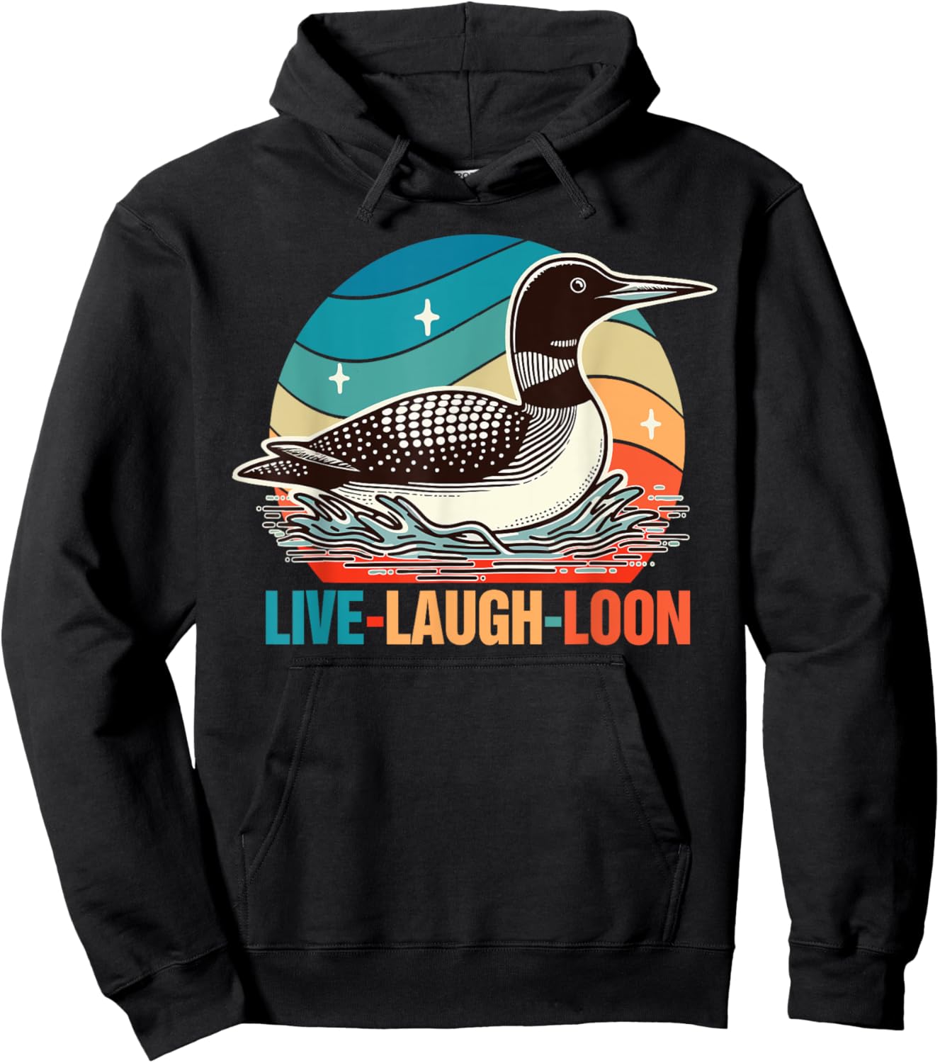 Funny Birds Mom Retro Vintage Outfits Common Loon Bird Lover Bird Watching Lives Laugh Loon , Small, Black Hoodie - Hoodie | Black