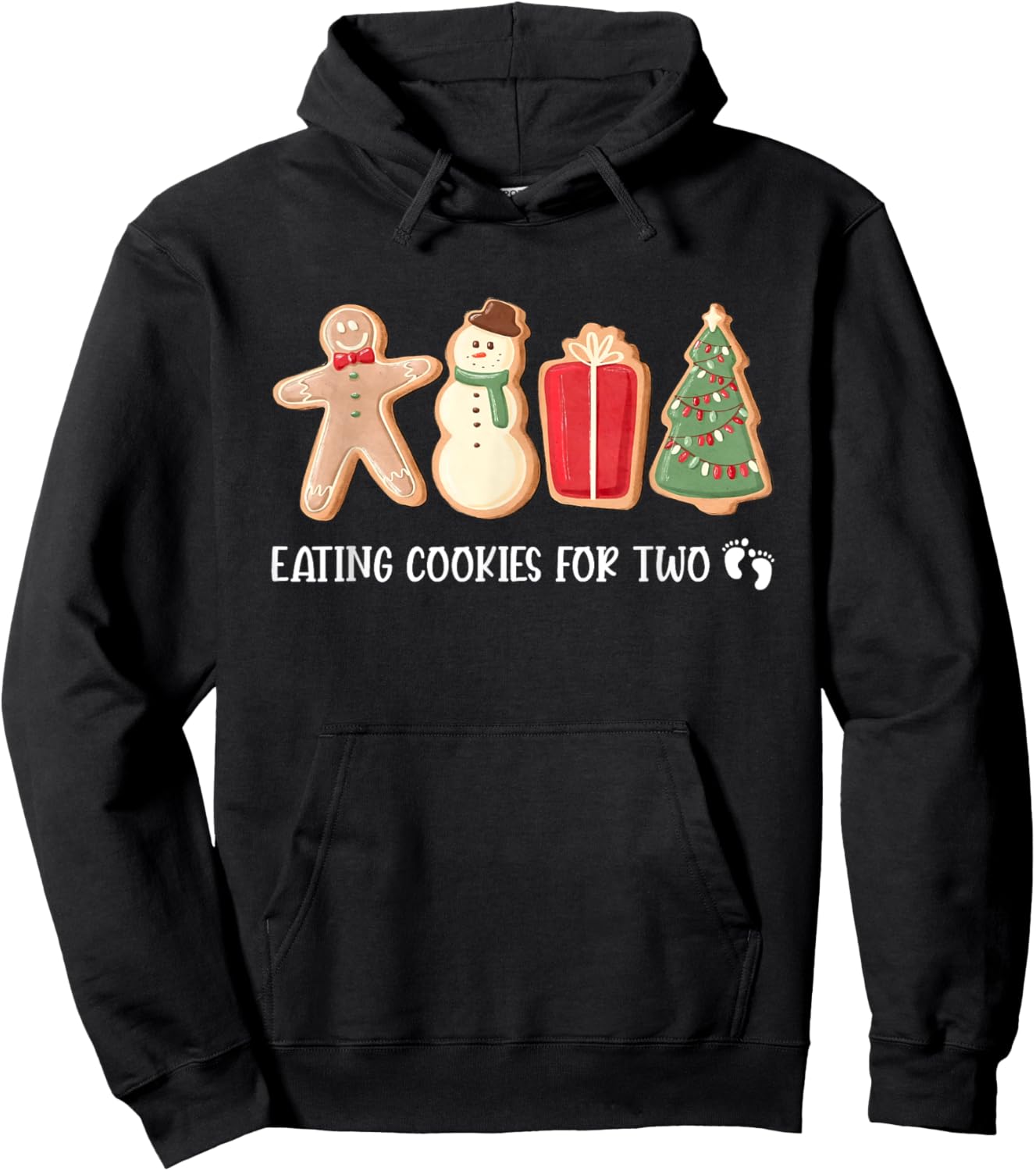 Eating Cookies For Two, New Baby Announcement Hoodie - Hoodie | Black