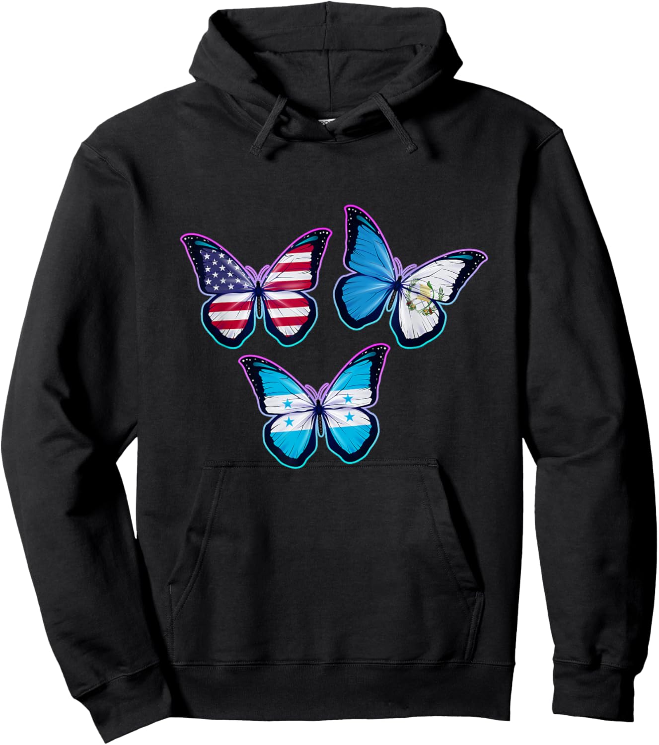 Multiculti Heritage. Honduras, Guatemala and the USA Hoodie - Hoodie | Black