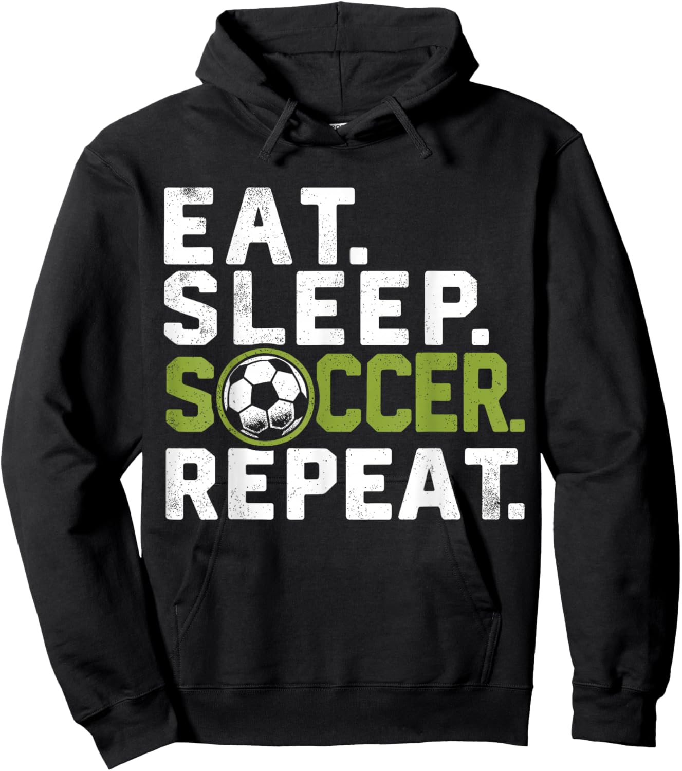 Eat Sleep Soccer Repeat Funny Soccer Hoodie - Hoodie | Black