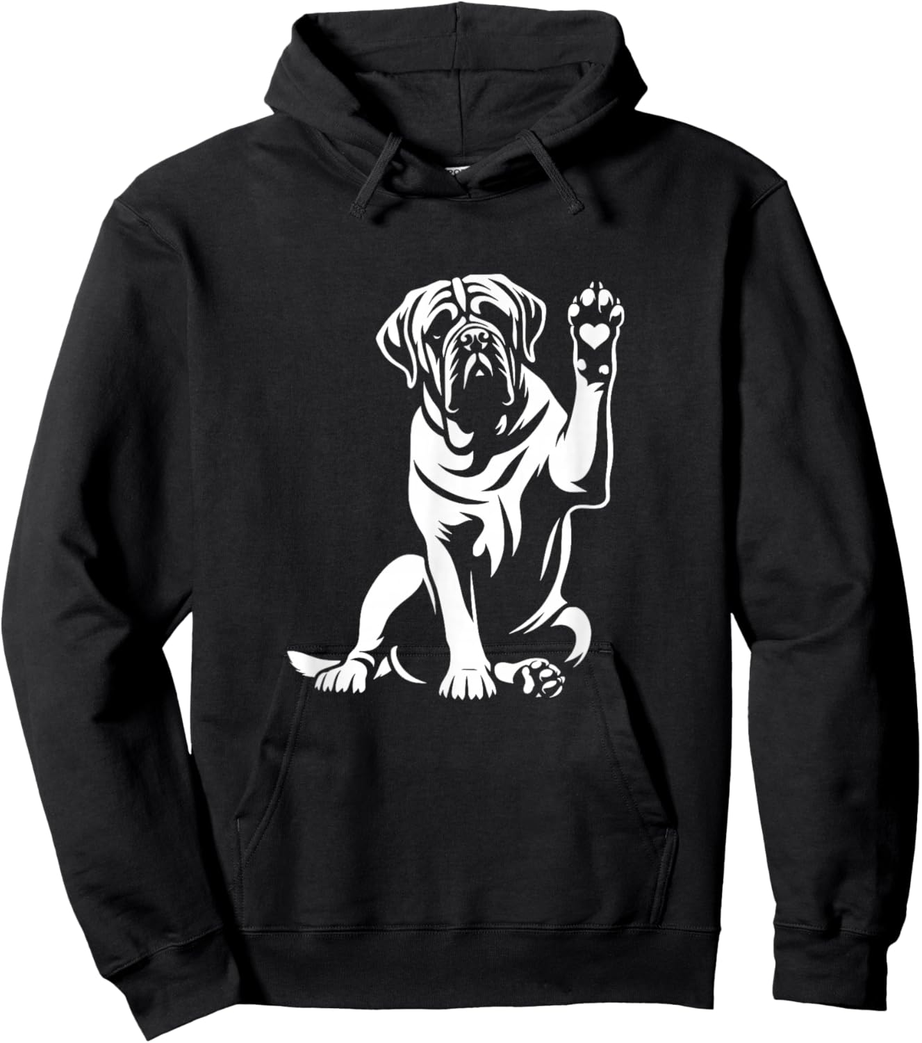 English Mastiff Love Dog Paw Heart Graphic Design Hoodie - Hoodie | Black