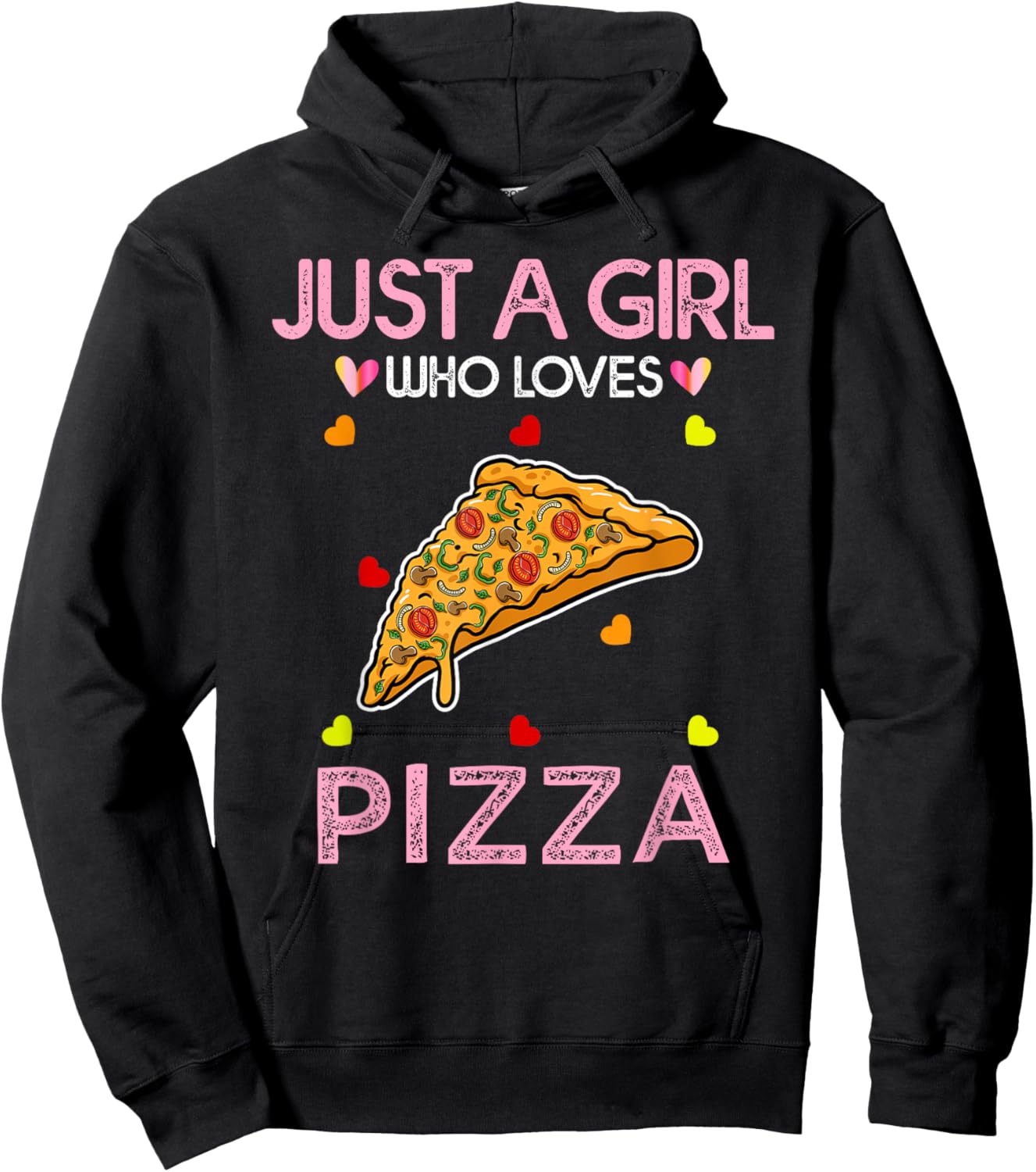Just A Girl Who Loves Pizza Girl Kids Pizza Hoodie - Hoodie | Black