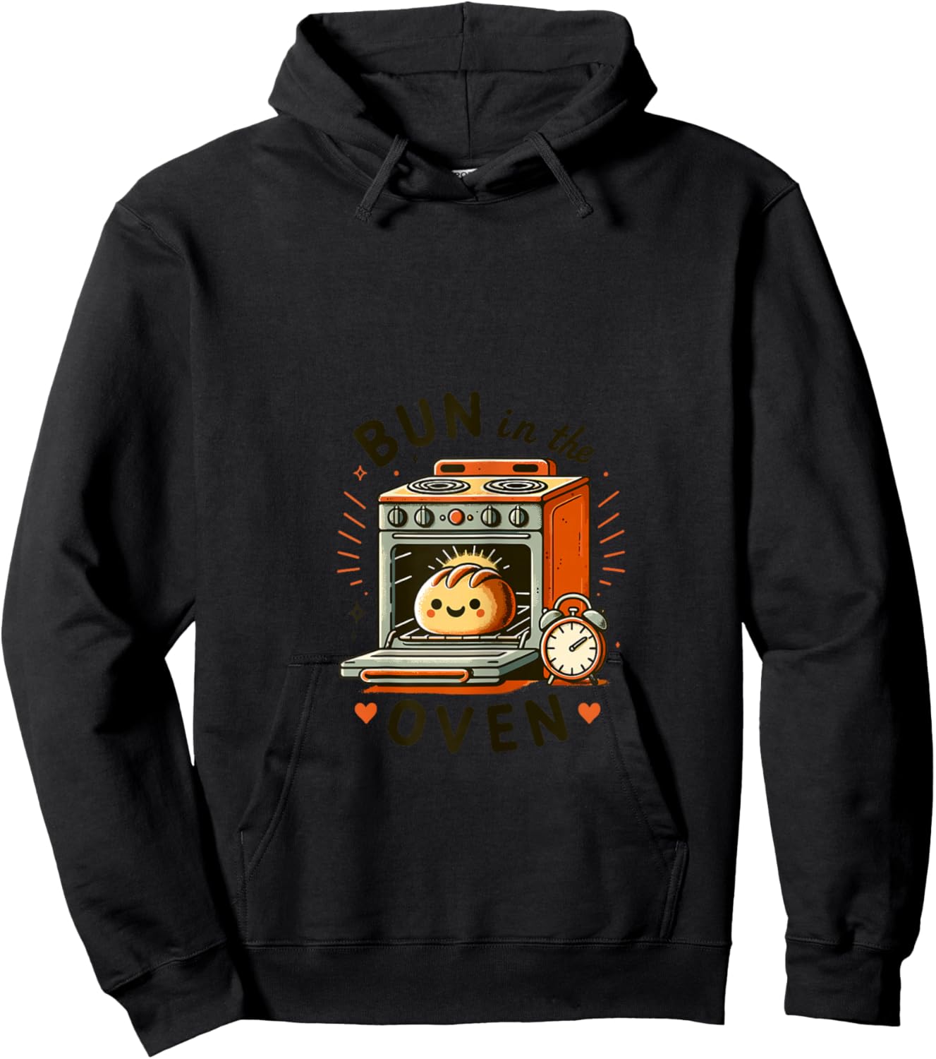 Bun in the Oven - Cute Pregnancy Announcement Hoodie - Hoodie | Black