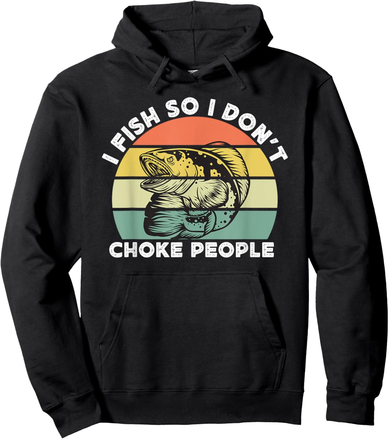 Funny Snakehead Fishing Retro I Fish So I Don't Choke People Hoodie - Hoodie | Black