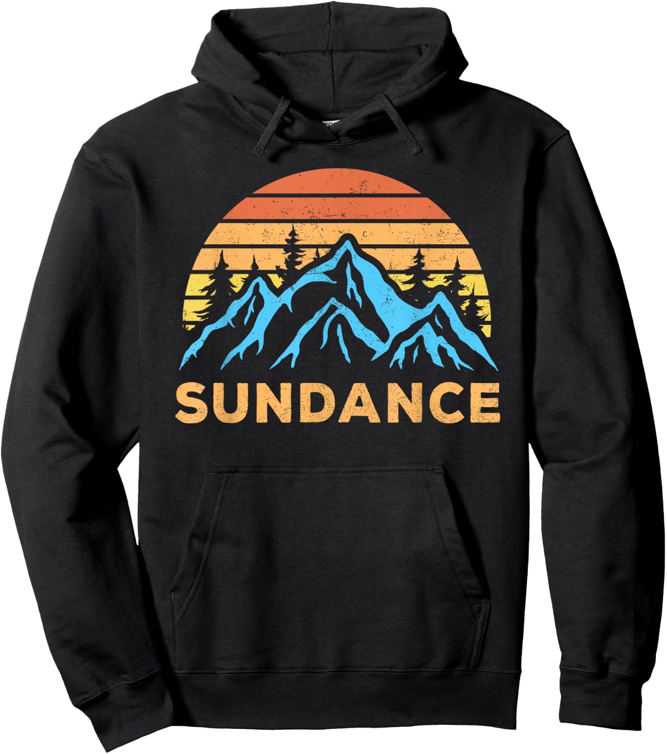 Vintage Sundance Utah Retro Mountain Ski Vacation Souvenir Hoodie - Hoodie | Black