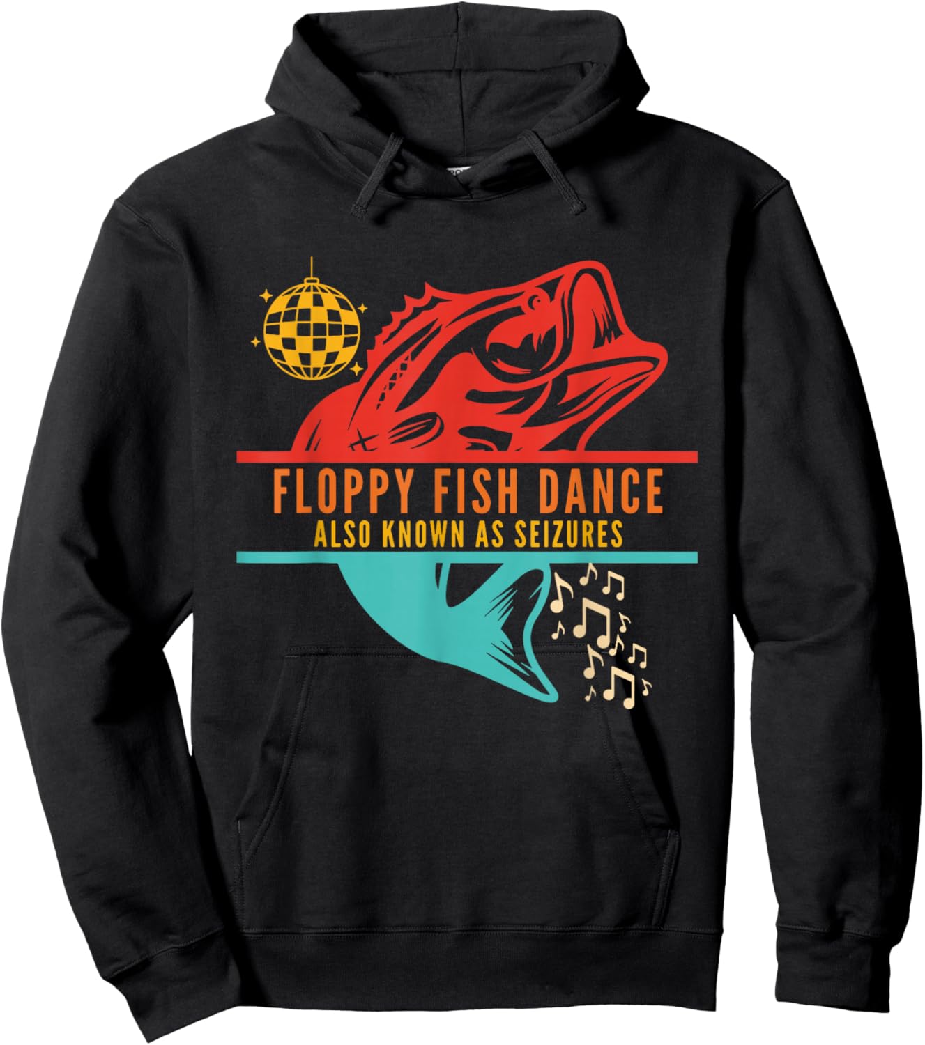 Floppy Fish Dance Also Know As Seizures Vintage Quote Hoodie - Hoodie | Black