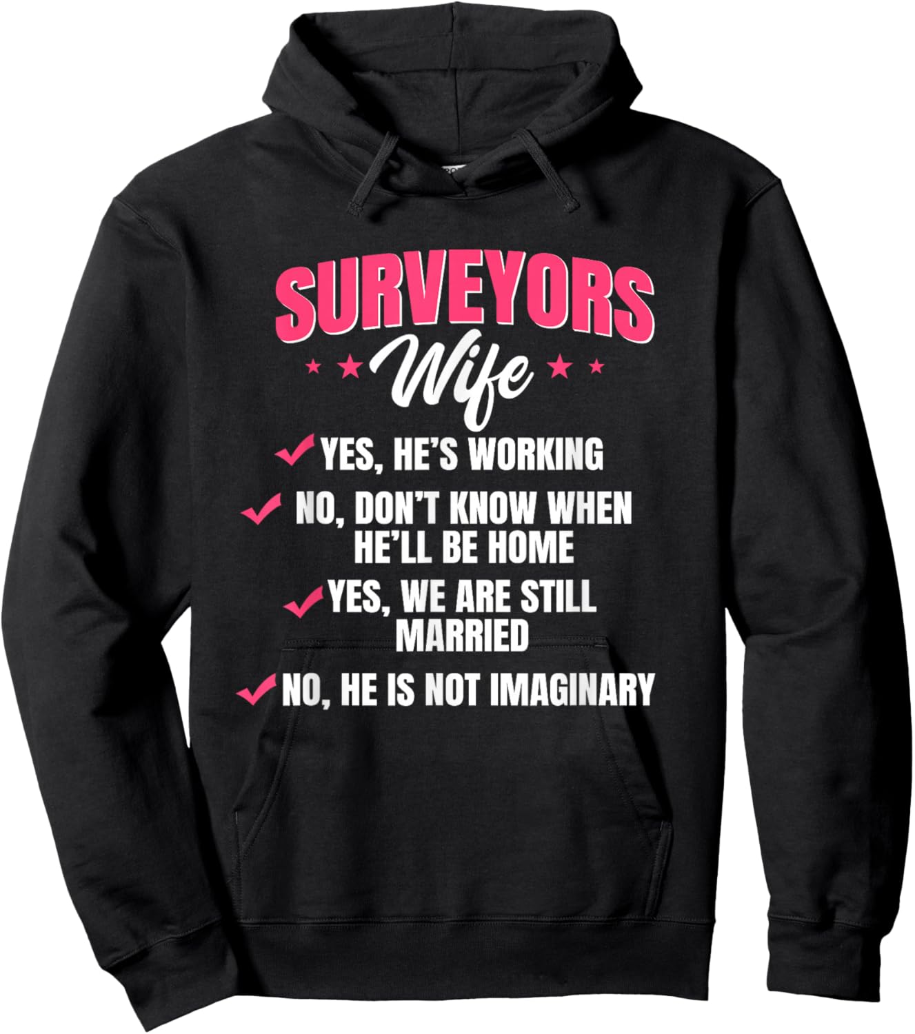 Land Surveyor Wife Surveying Geodesists Cartographer Valuer Hoodie - Hoodie | Black