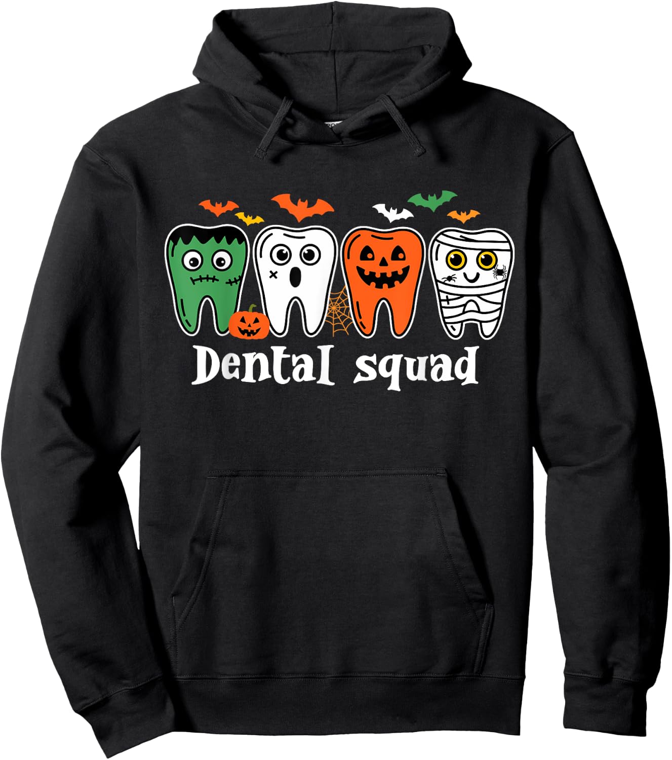 Funny Dental Spooky Squad Costume Denstist Halloween Hoodie - Hoodie | Black