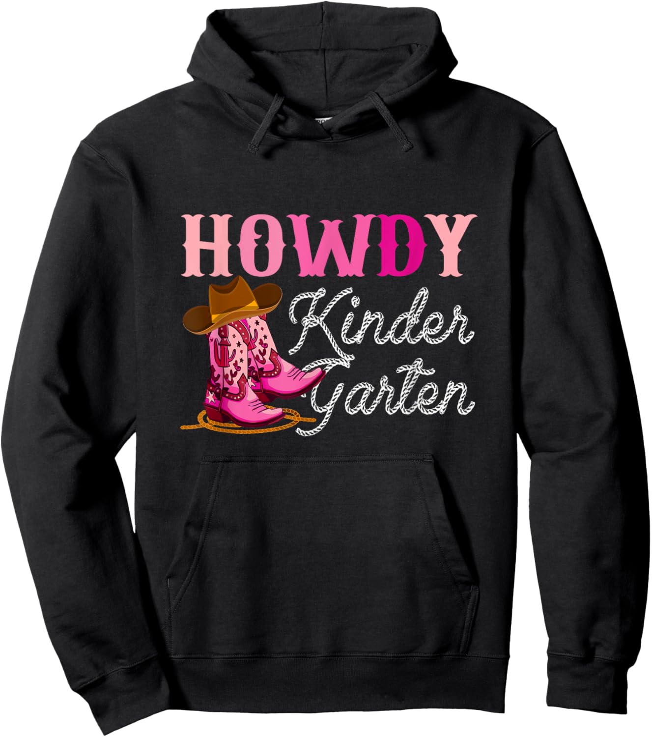 Howdy Kindergarten Teacher Rodeo Country Western Cowgirl Hoodie - Hoodie | Black