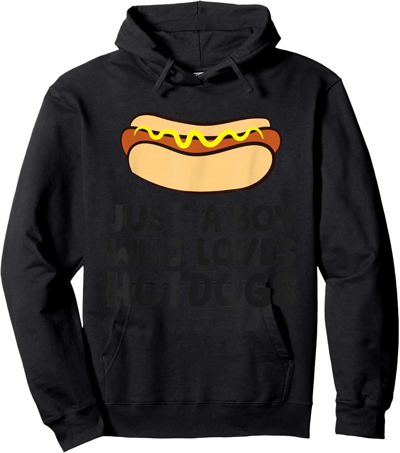 Just a Boy Who Loves Hot Dogs Hoodie - Hoodie | Black