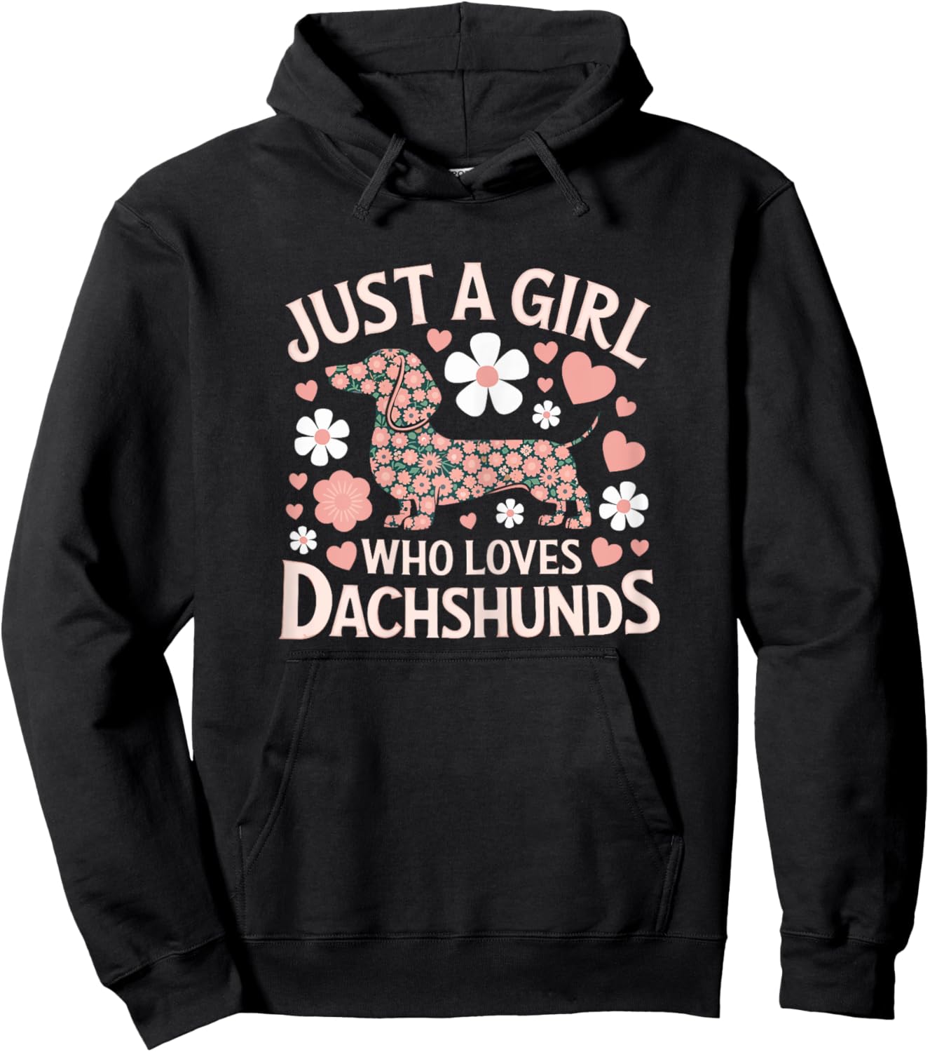 Just a girl how loves Dachshund Cute funny Doxie Weiner Hoodie - Hoodie | Black