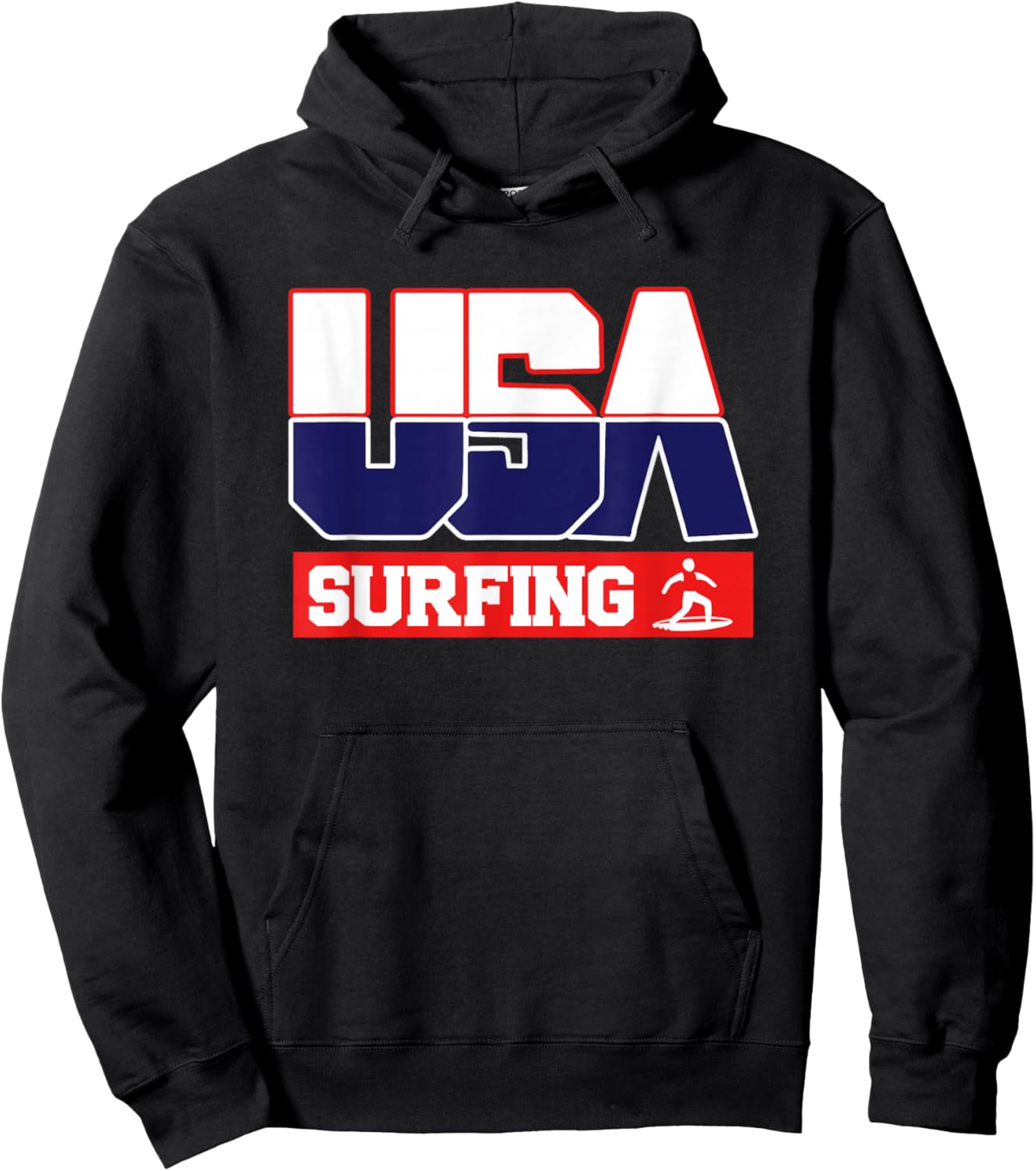 USA Team Surfing - men & women American sports Hoodie - Hoodie | Black
