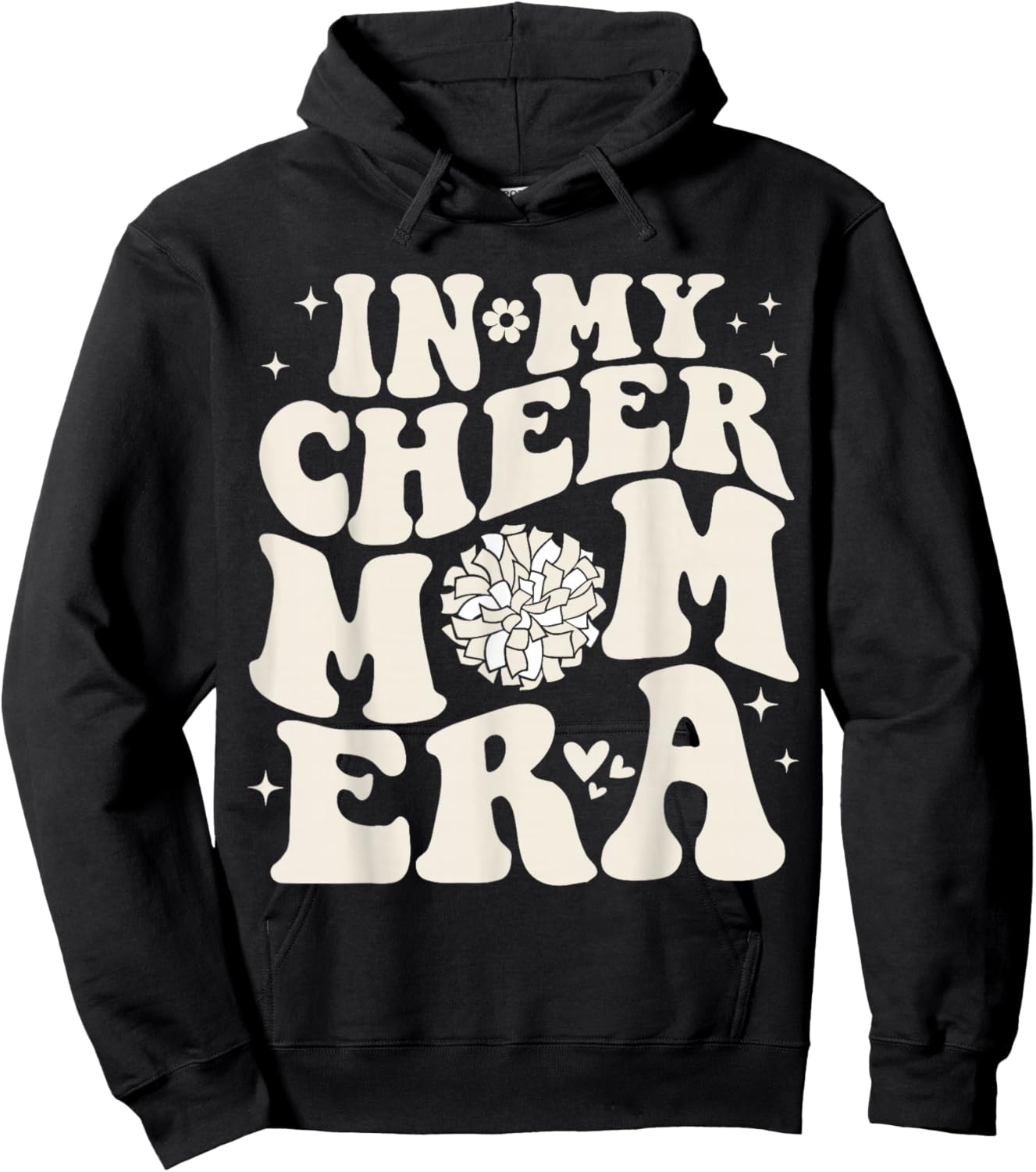 In My Cheer Mom Era Groovy Cheerleading Football Mom Women Hoodie - Hoodie | Black