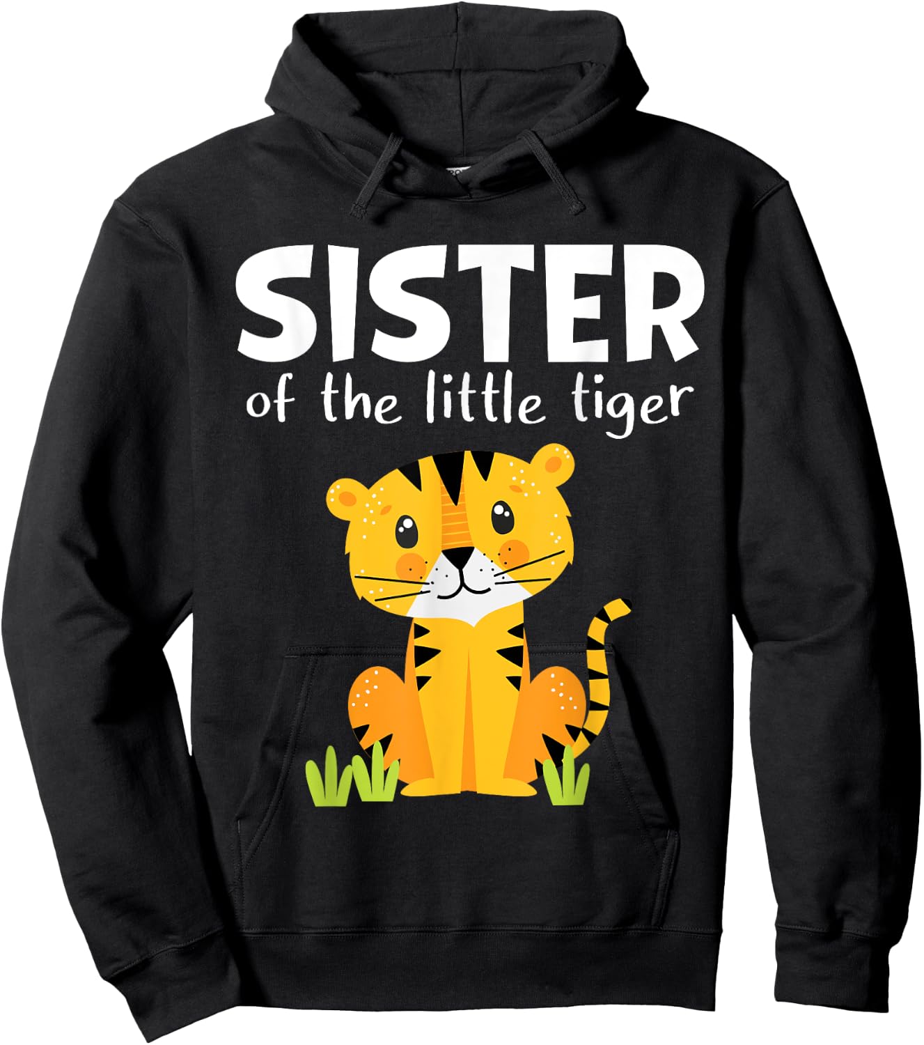 Sister Of The Little Tiger Birthday Boy Girl Family Matching Hoodie - Hoodie | Black