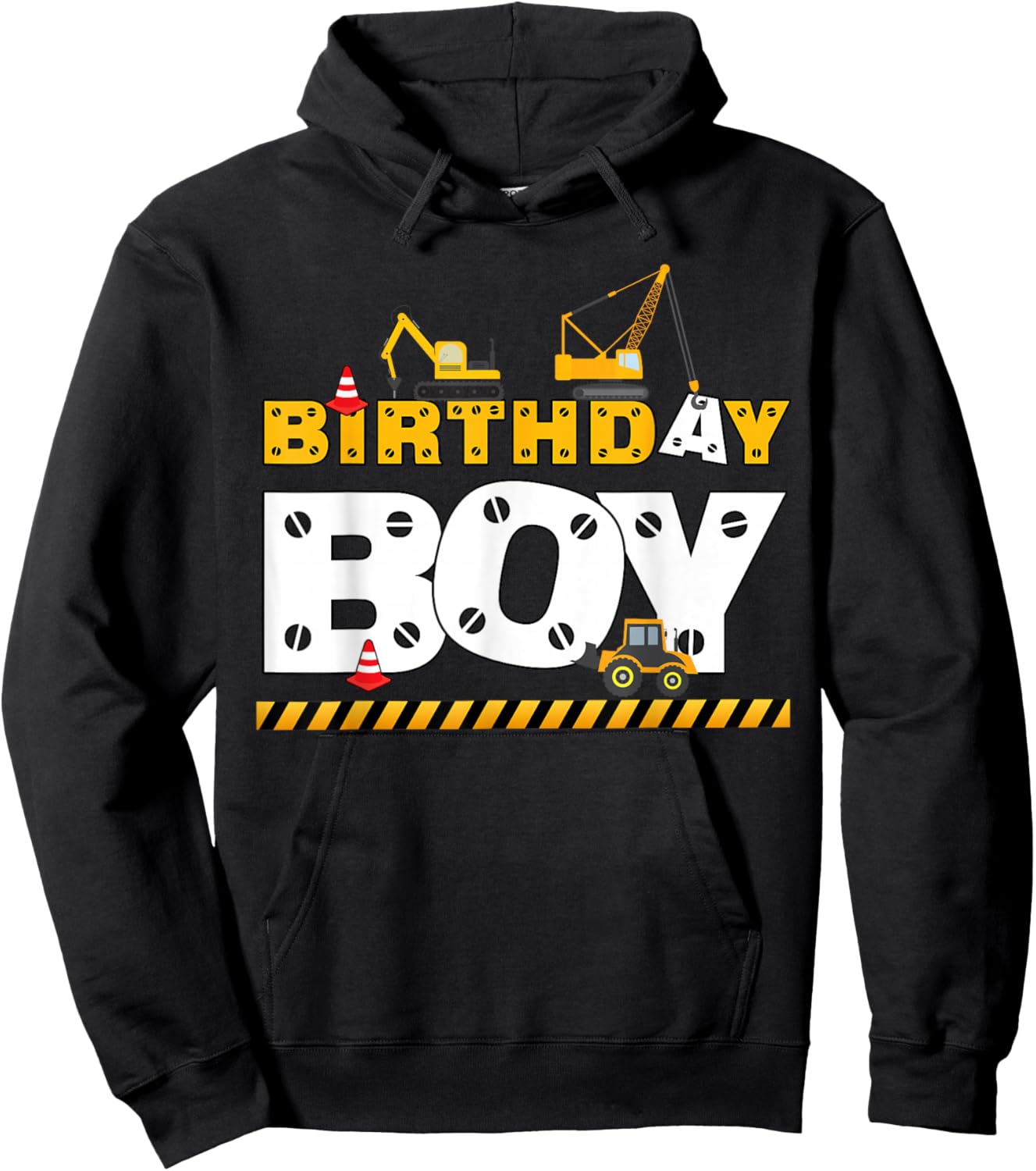 Birthday Boy Construction Family Birthday Party Hoodie - Hoodie | Black